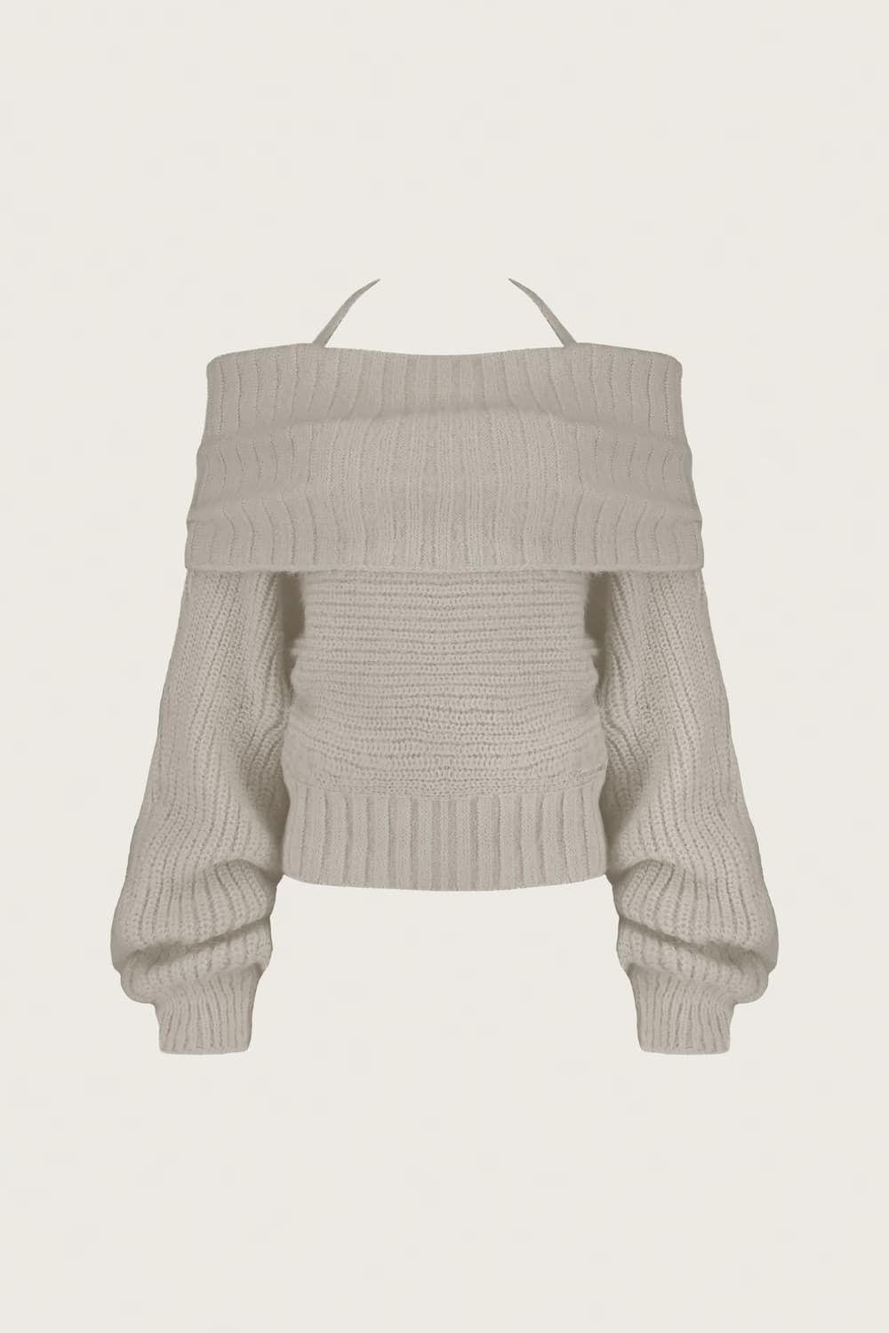 [택O 새상품] 클리시어 워니하우스 팔레트 오프 숄더 리본 니트 마롱라떼 상품이미지1