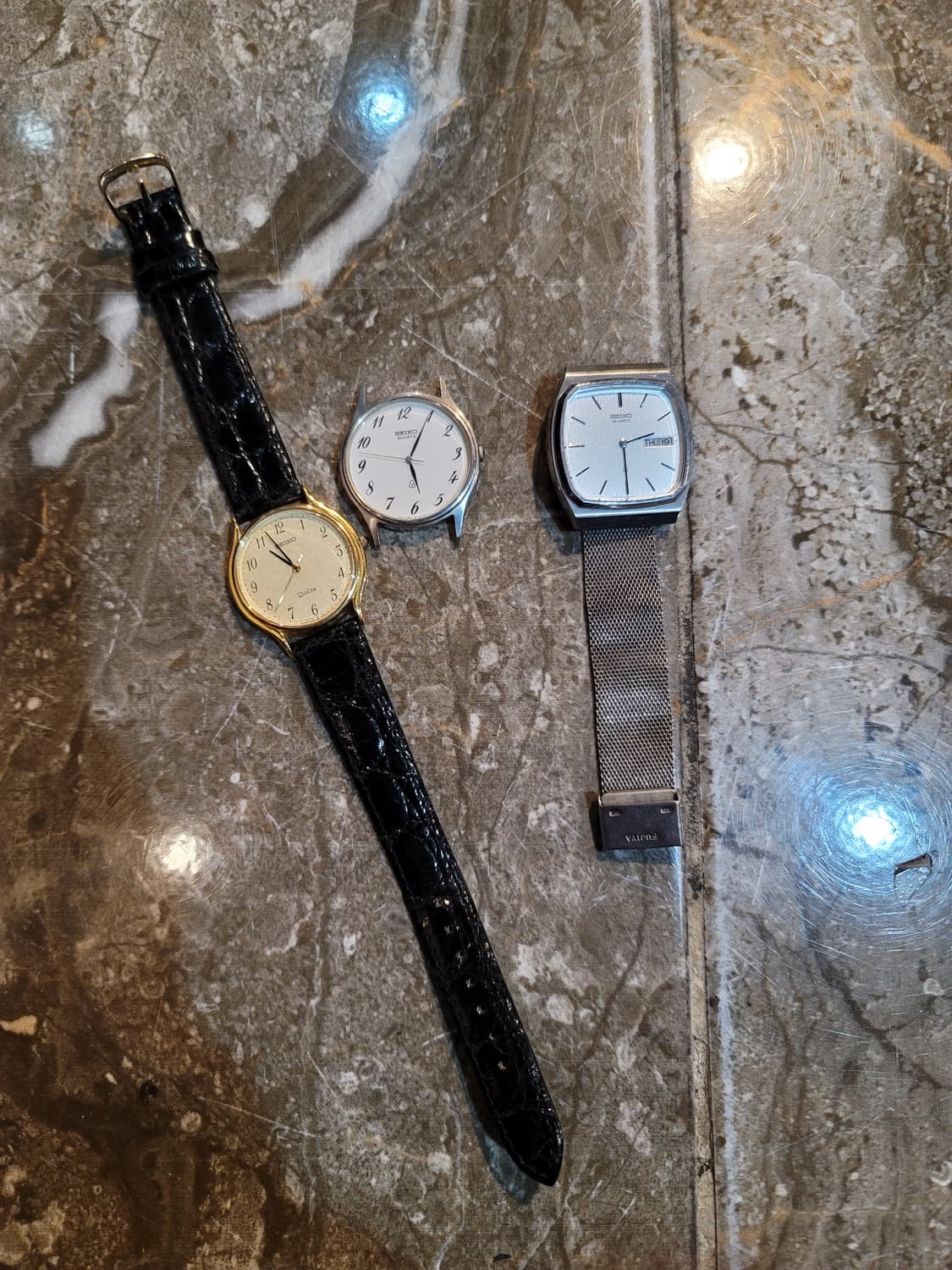 세이코 돌체 금장 가죽 시계 (고장) 총 3종 일괄 상품이미지2