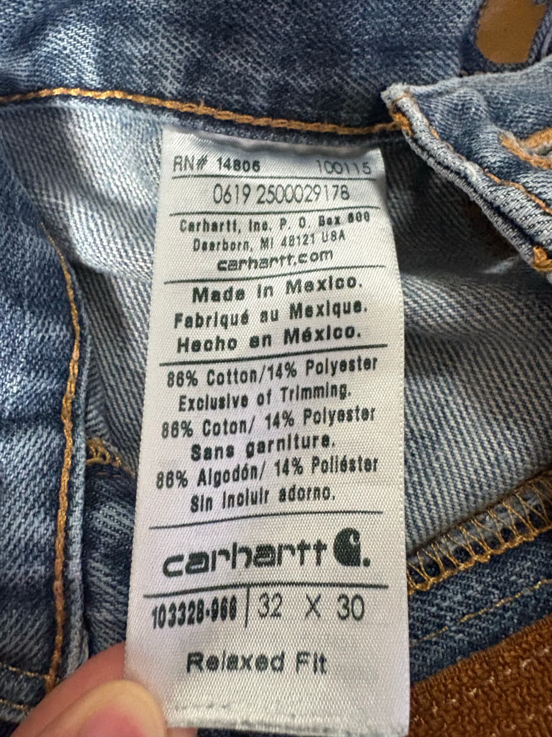 칼하트 더블니 팬츠 32X30 상품이미지3