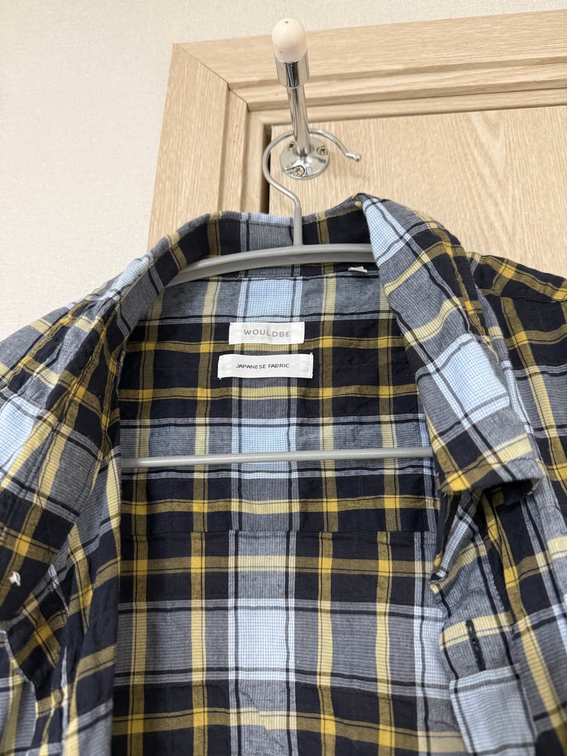 우드비 링클 체크셔츠 2사이즈 상품이미지3