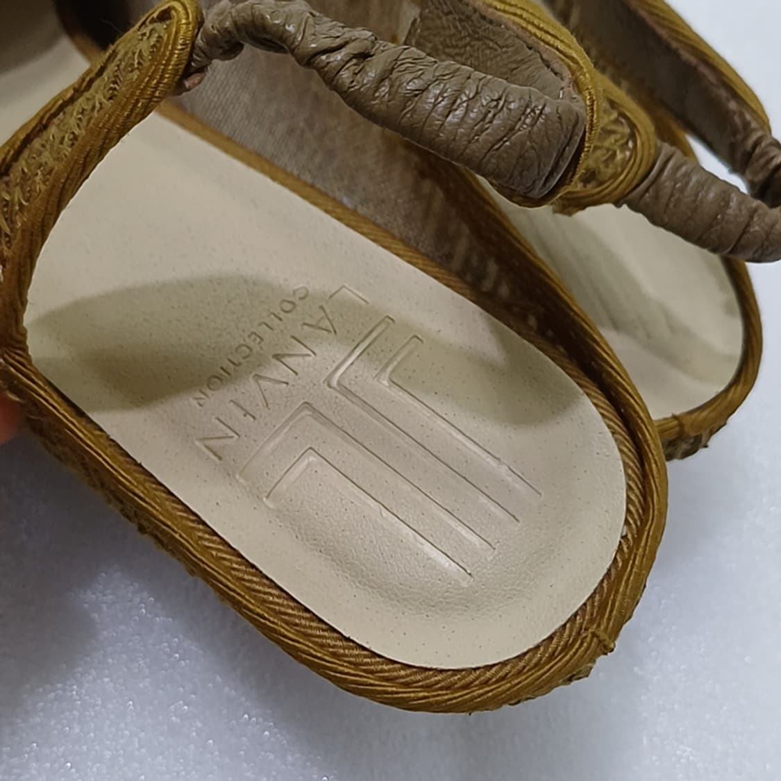 정품 랑방 여름 리본 샌들 슬링백 구두 245 ~ 250 카멜 사랑봉봉 상품이미지8