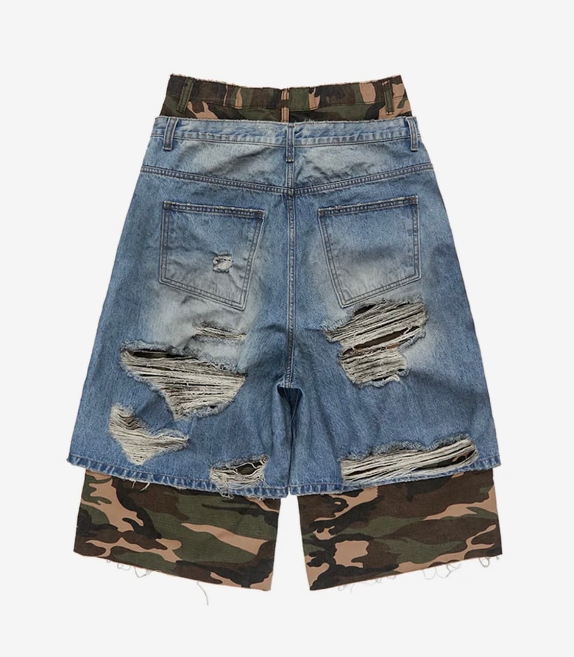 선데이오프클럽 레이어드 카모 버뮤다 팬츠  상품이미지2