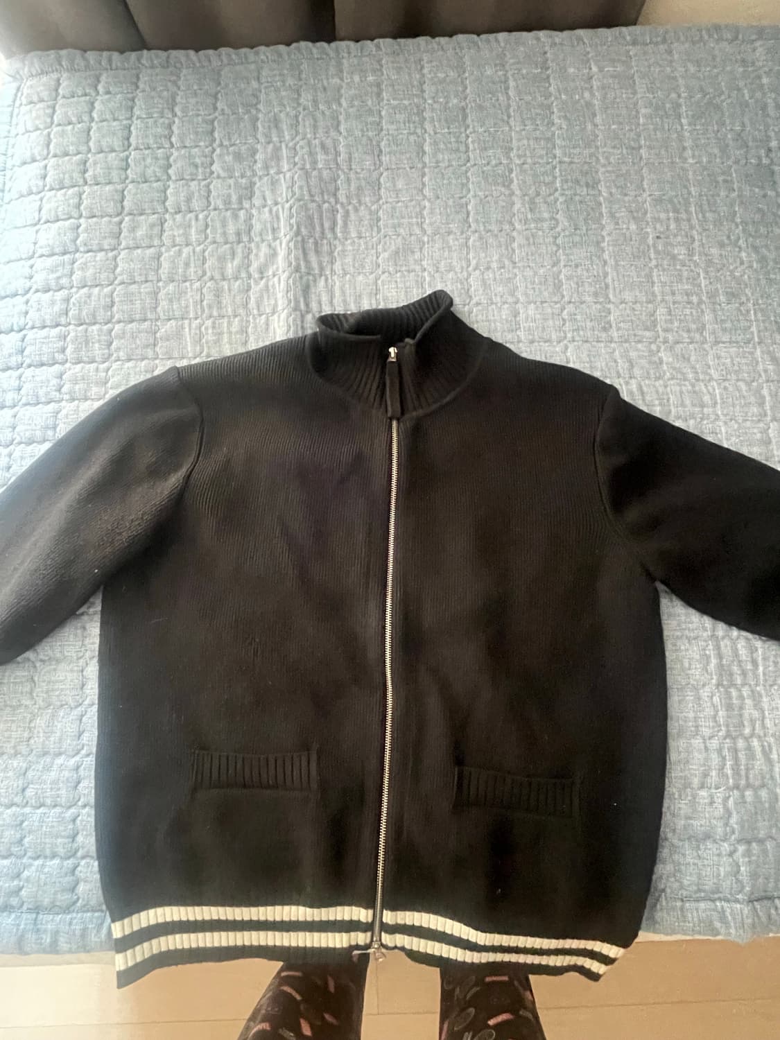 마땡킴 니트집업 상품이미지1