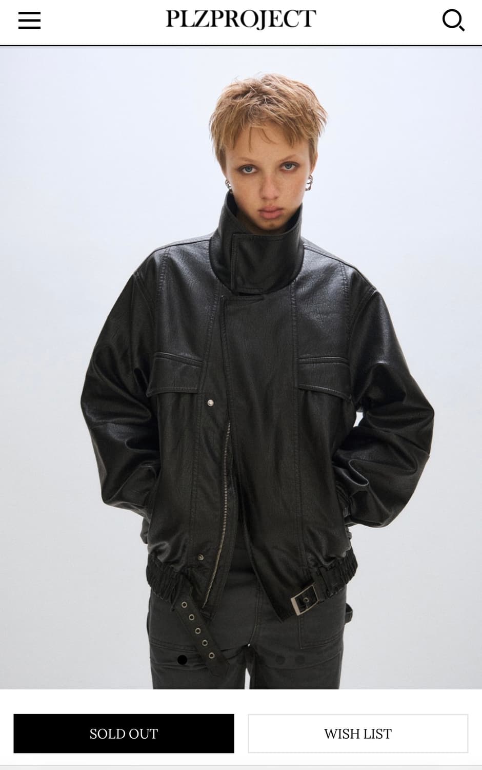 플리즈프로젝트 VEGAN LEATHER FLIGHT JACKET 상품이미지1