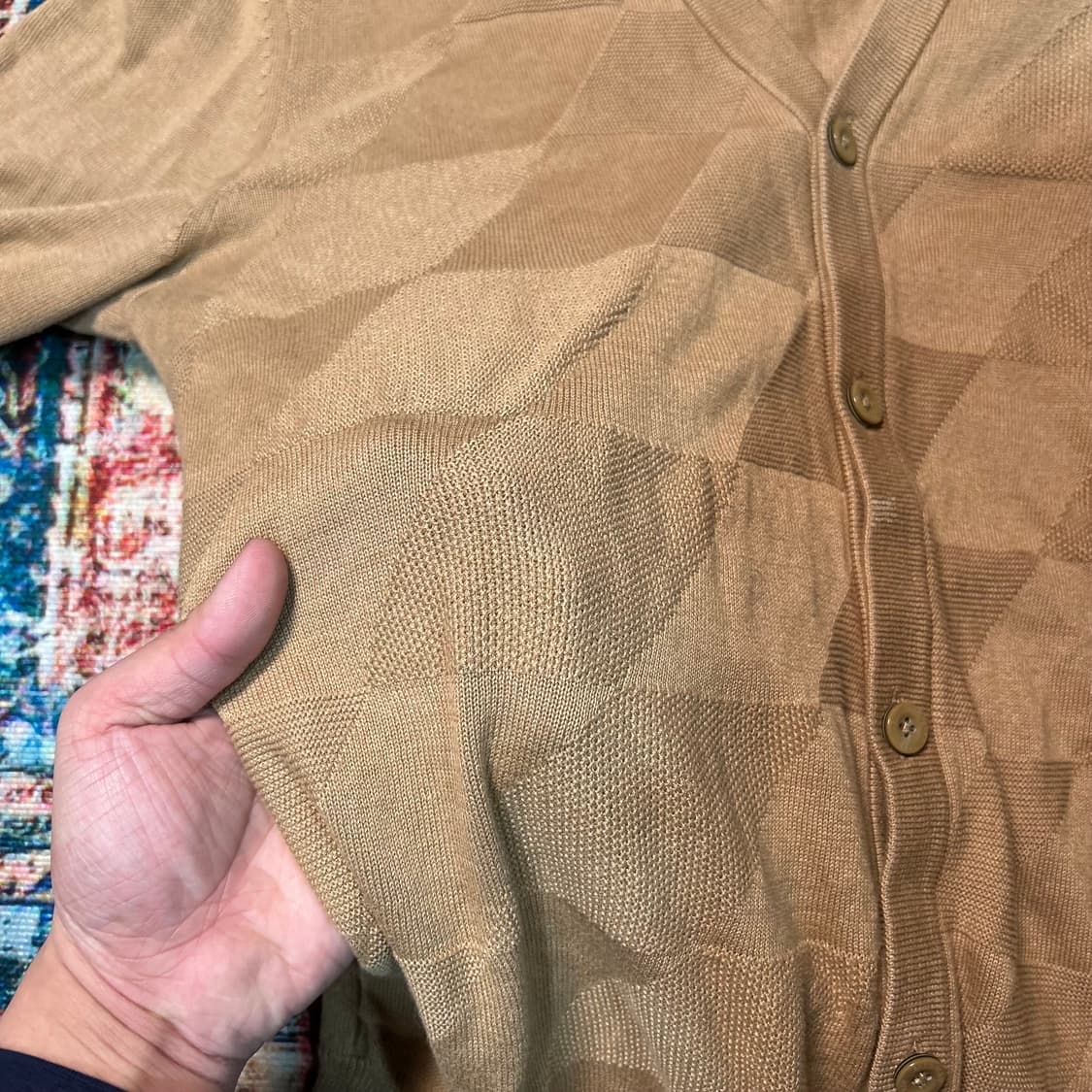 [M] 프레드페리 다이아몬드 패턴 가디건 상품이미지5