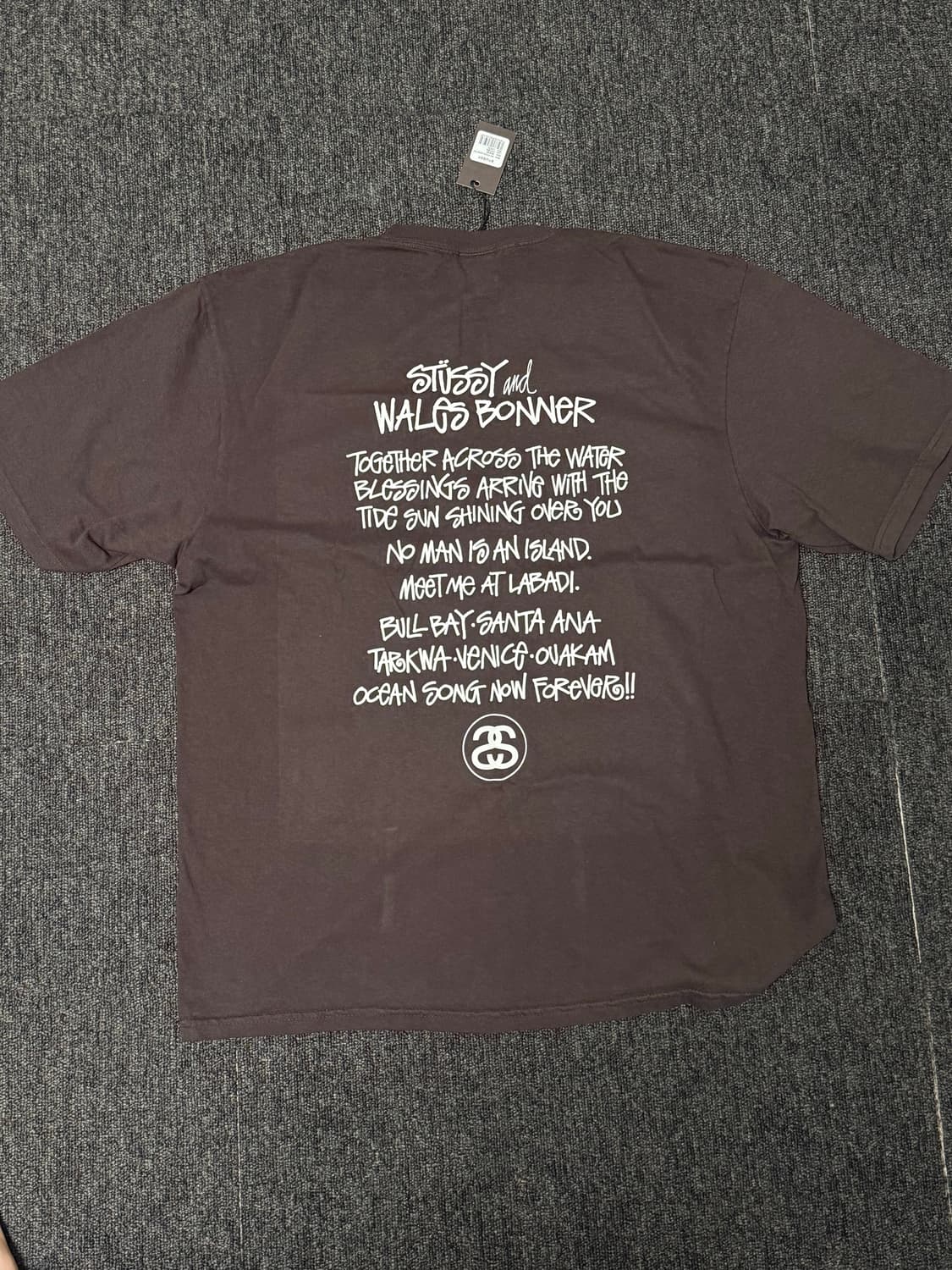 [L] 스투시 x 웨일즈 보너 오션 송 티셔츠 브라운 상품이미지2