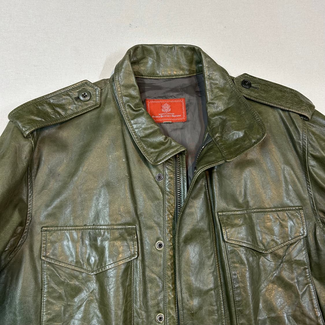 L) 아비렉스 밀리터리 M65 필드 자켓 소가죽 올리브 상품이미지2