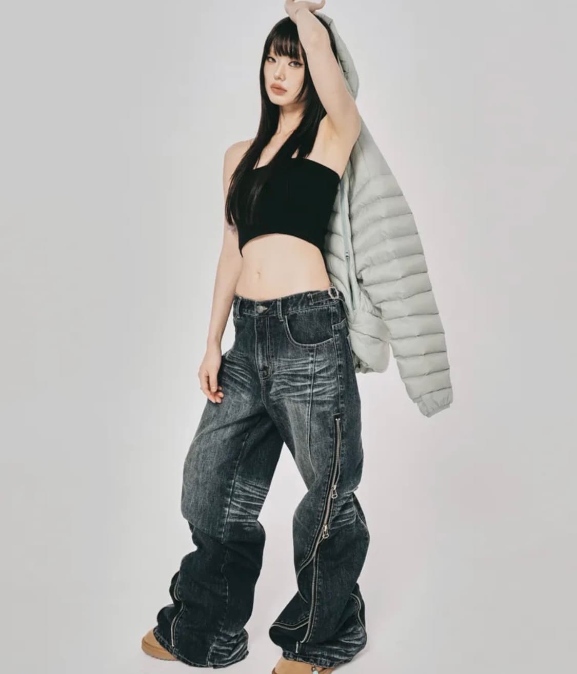 스키즘인듀싱 CONVERTIBLE ZIP UP JEANS BLUE 상품이미지1