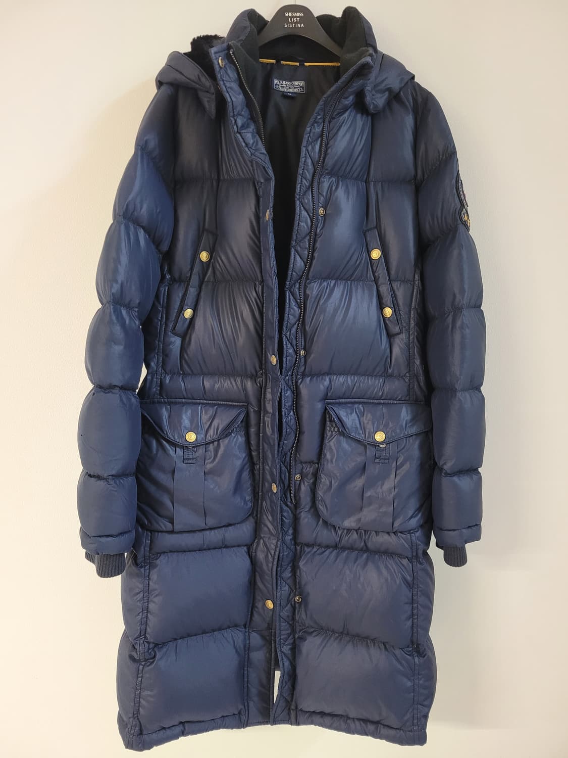 폴로 진스 덕다운 롱패딩 네이비 M 상품이미지1