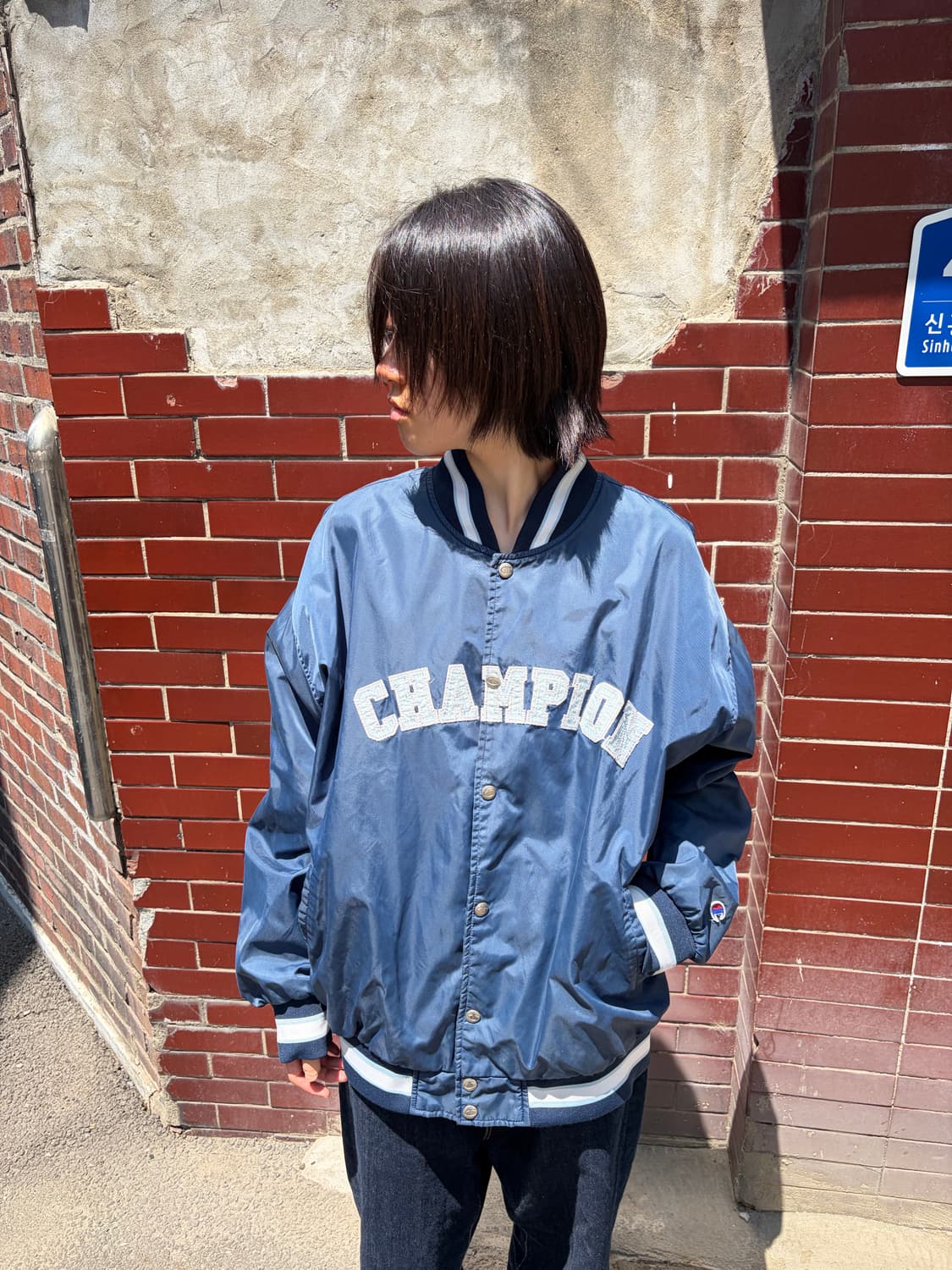 00s Champion 나일론 스타디움 자켓 XL  상품이미지1