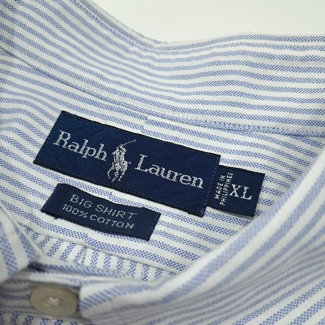 CK018 XL 폴로 90s 빅셔츠 클래식블루 스트라이프 셔츠 남방 상품이미지3