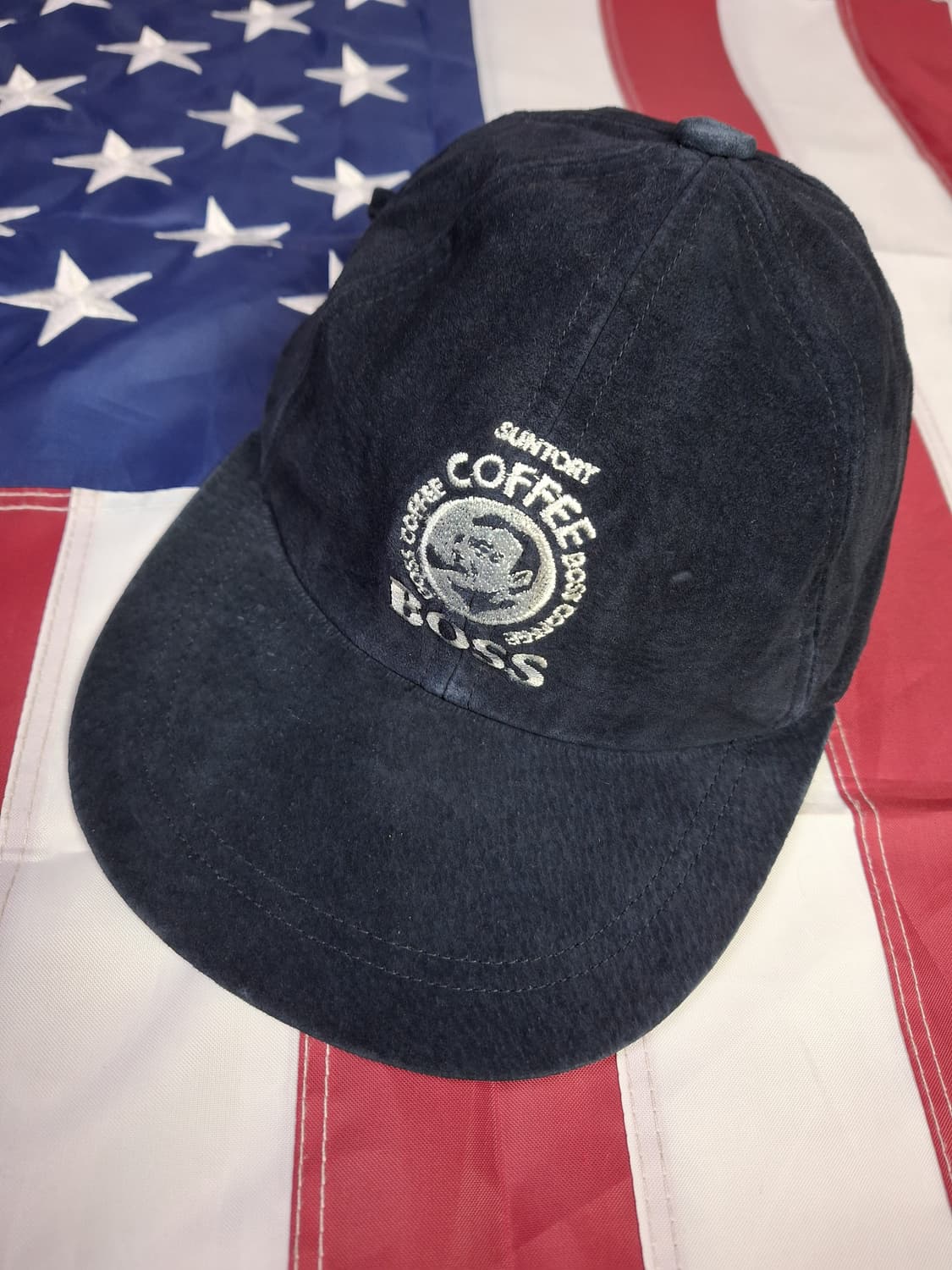 오리지날 90's 일본판 산토리보스커피 리얼스웨이드 볼캡 상품이미지1