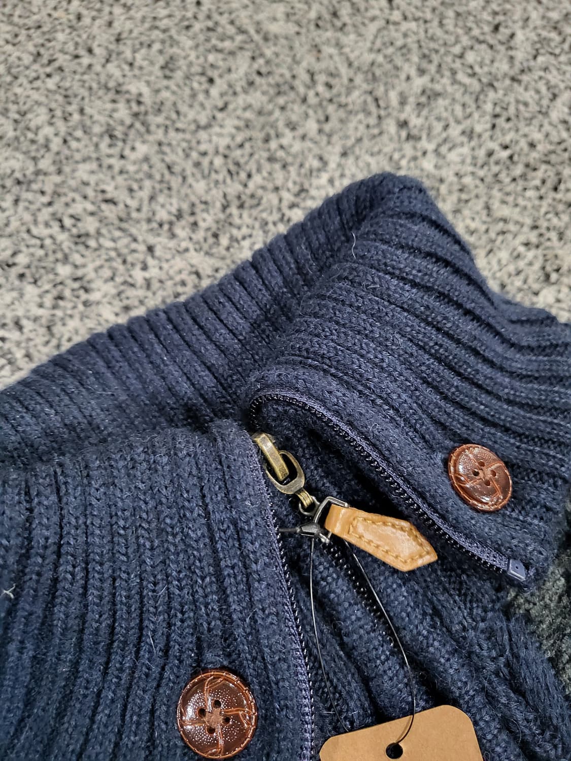 Belle Jeanne 하프집업 패턴 니트 (네이비) 상품이미지3