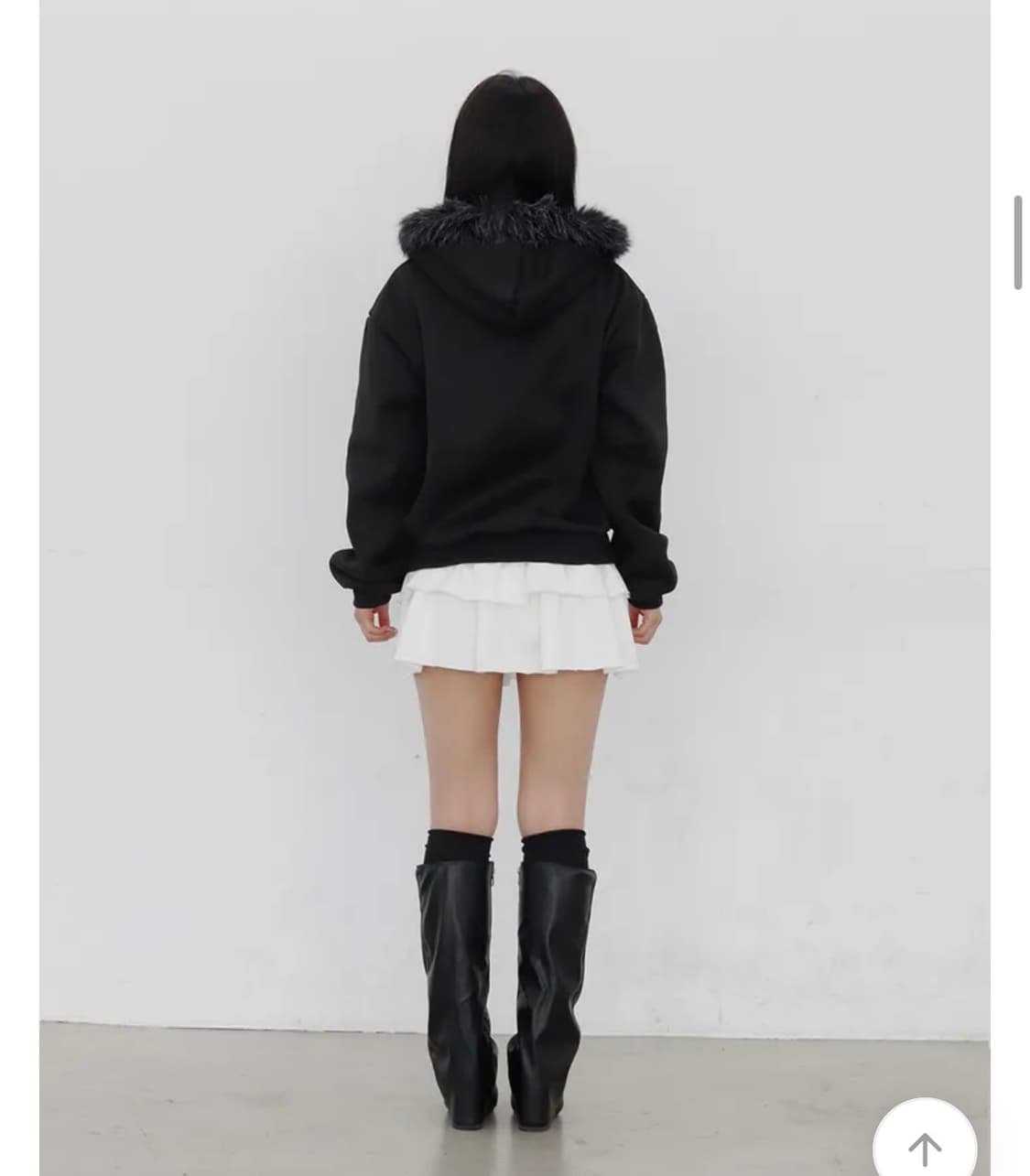 블랙 레더 폴딩 부츠 상품이미지3