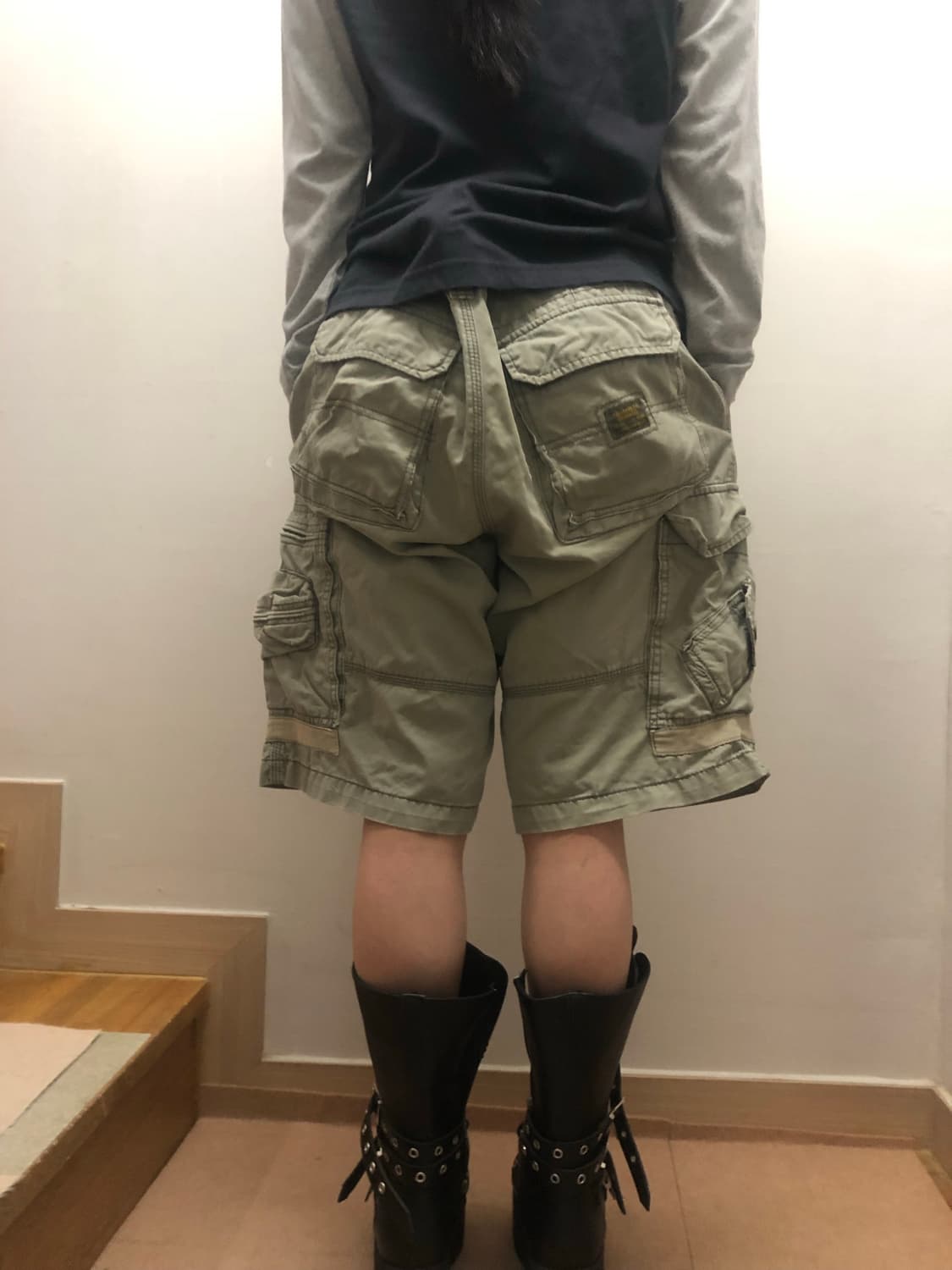 빈티지 카키 카고 버뮤다 팬츠 상품이미지8