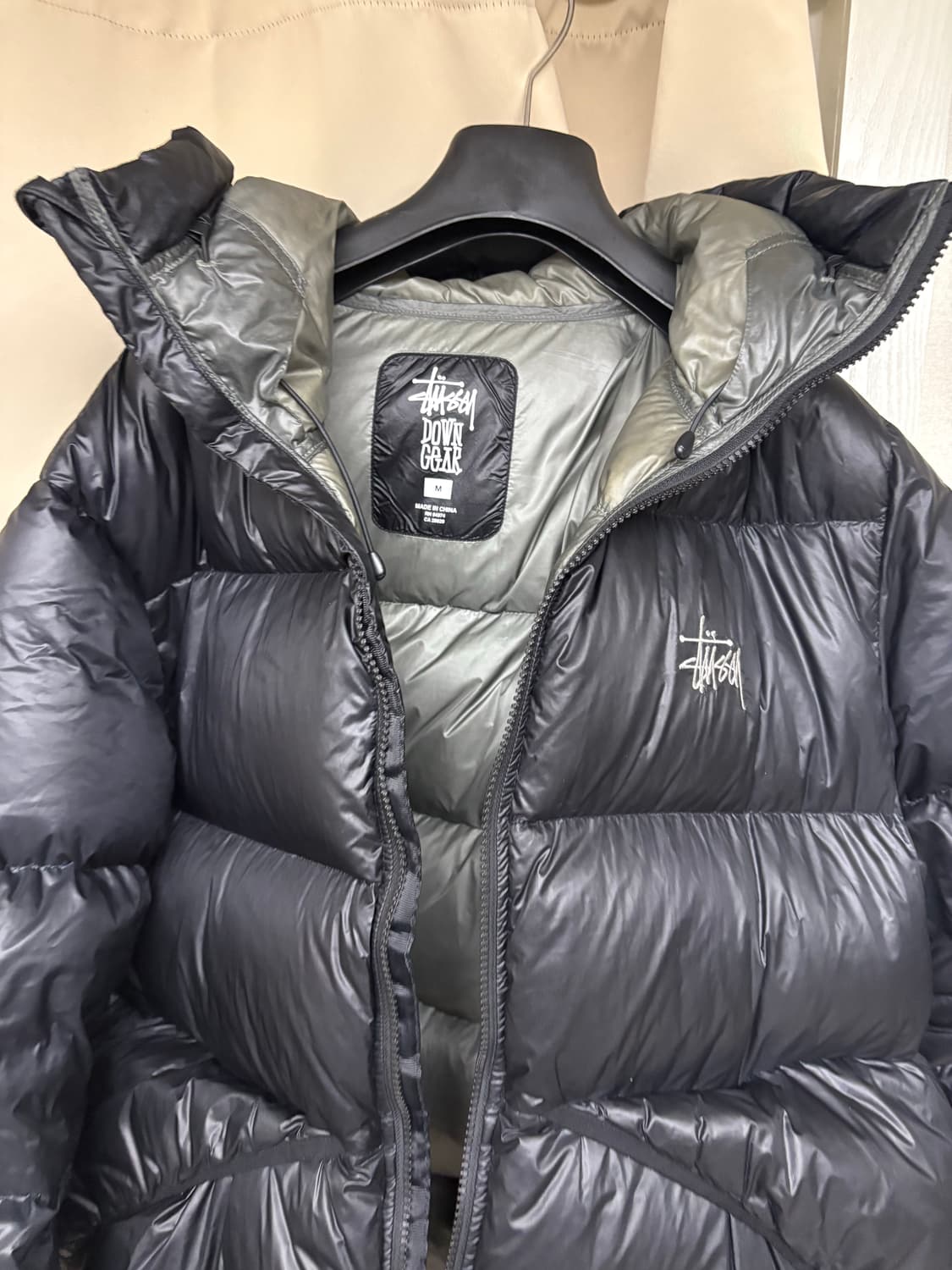 스투시 다운 파카 마이크로 립스탑 패딩 팬텀 블랙[사이즈:M] 상품이미지1