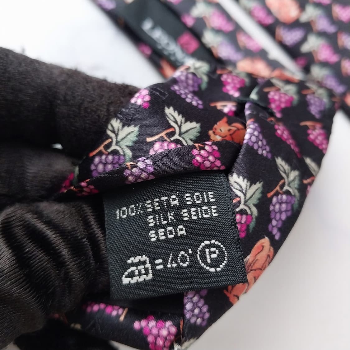 레오나드 실크 포도 다람쥐 모티브 넥타이 9.5cm A+등급 K2092 상품이미지9