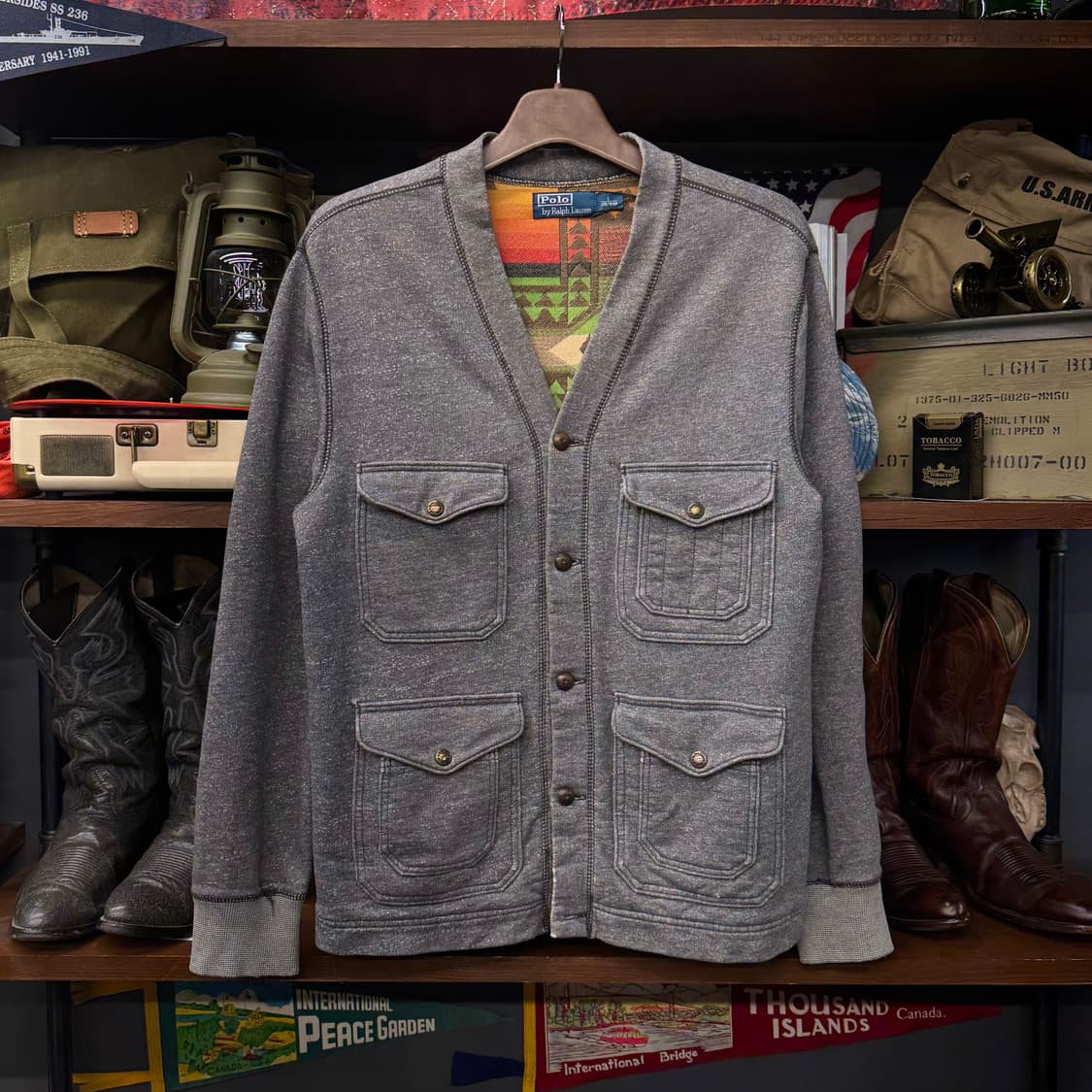 폴로 랄프로렌 네이티브 아즈텍 패턴 라이닝 포켓 가디건 자켓 N39 상품이미지1