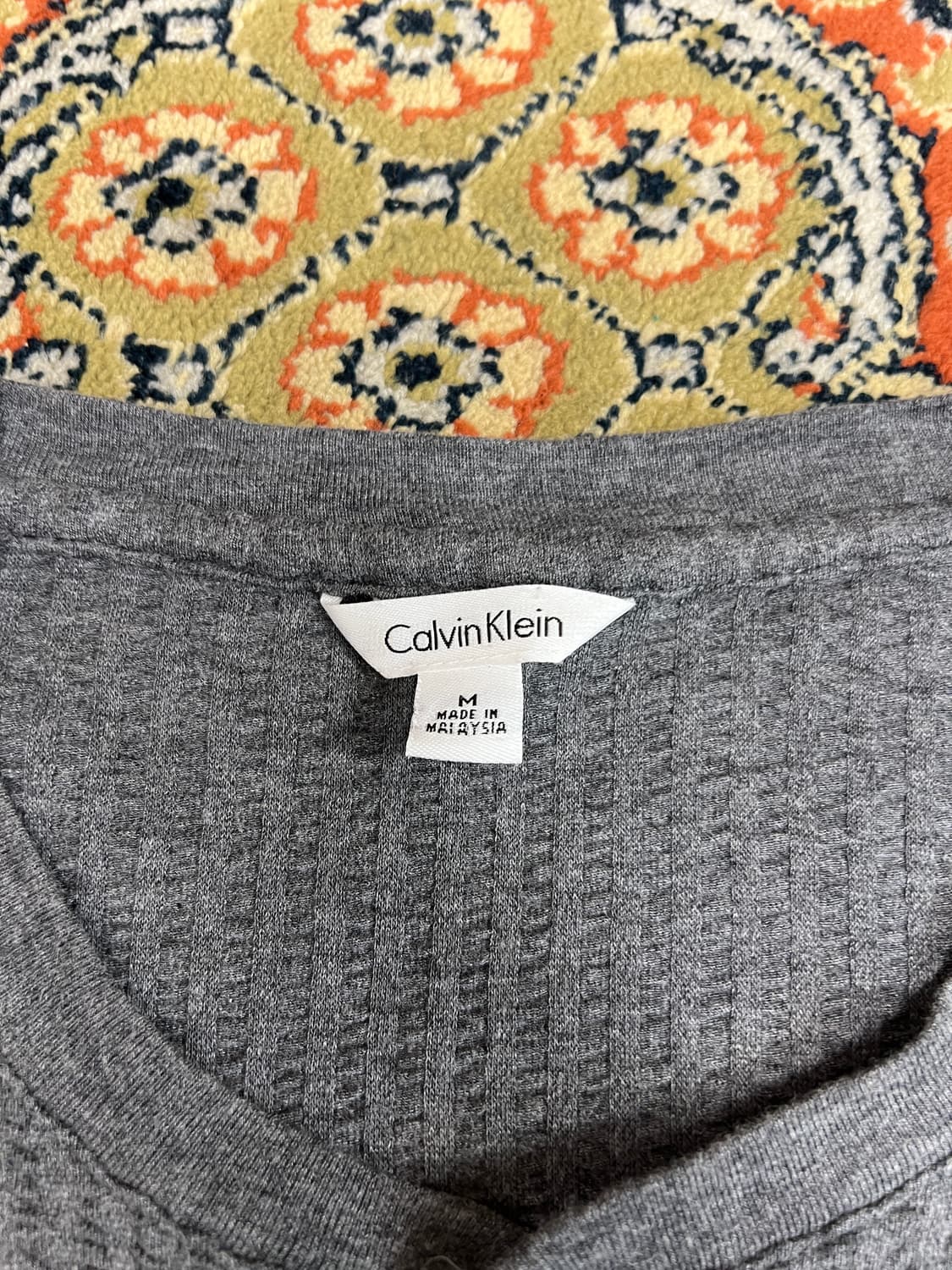 [M] 캘빈클라인 그레이 헨리넥 티셔츠 상품이미지4