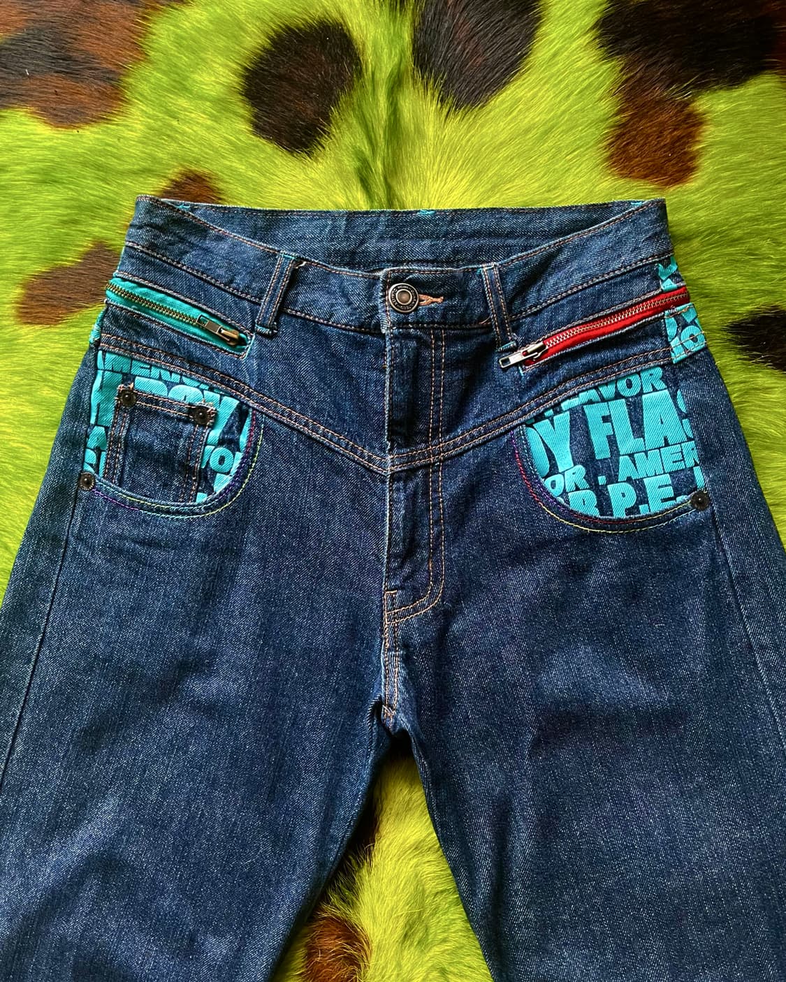 90-00s JPN Graffiti Docking Denim Pants 상품이미지4