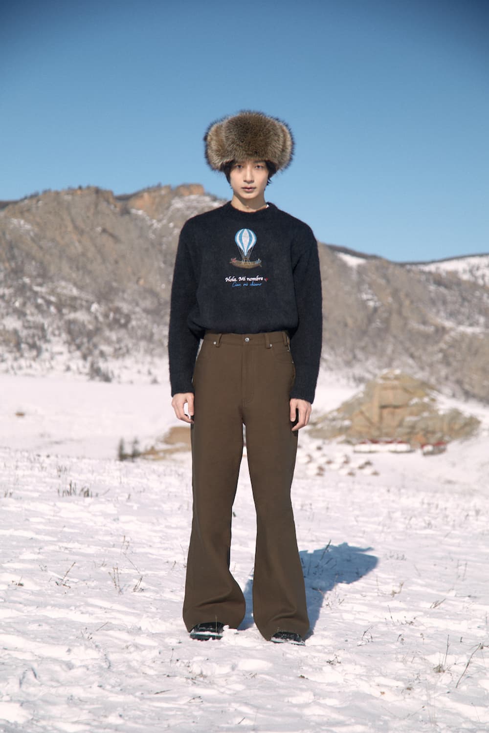 (S) stu 플레어 코튼 팬츠 브라운 상품이미지1