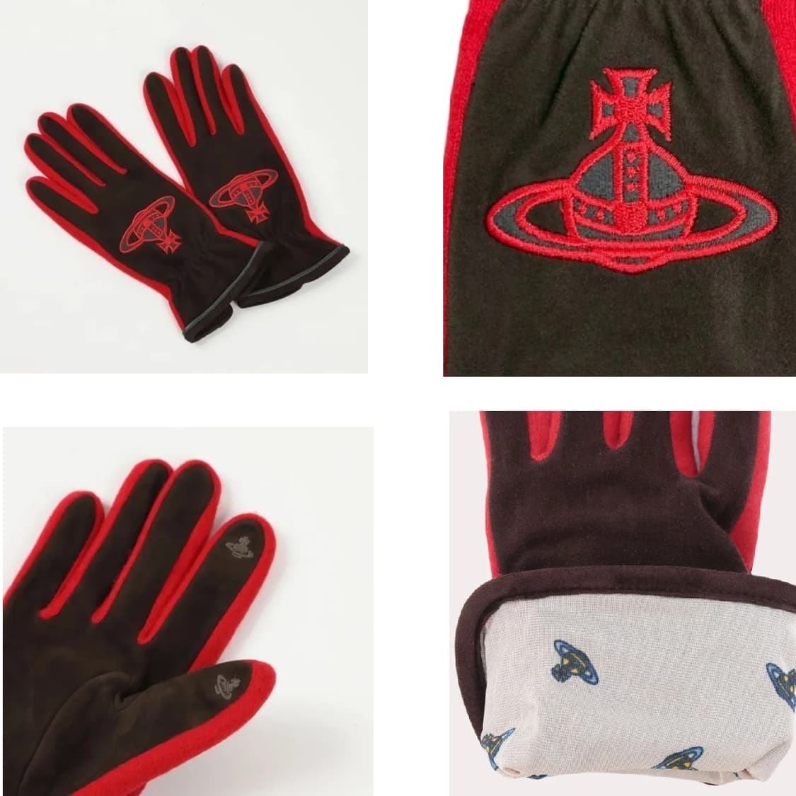 비비안 웨스트우드 빅 orb 패치 콤비 장갑 / 브라운 (새상품) 상품이미지2