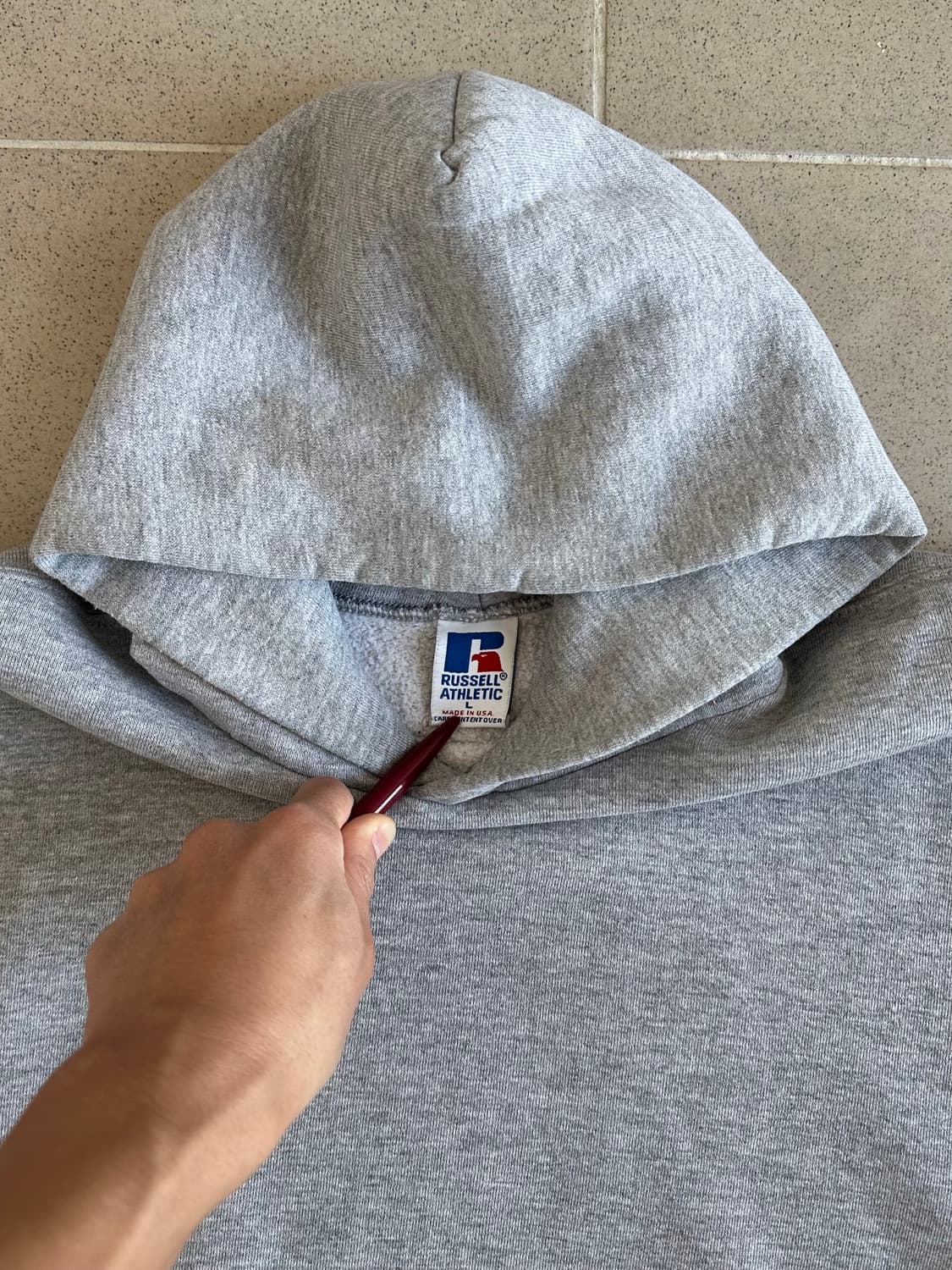 90s 빈티지 러셀 후드 그레이 L USA 상품이미지9