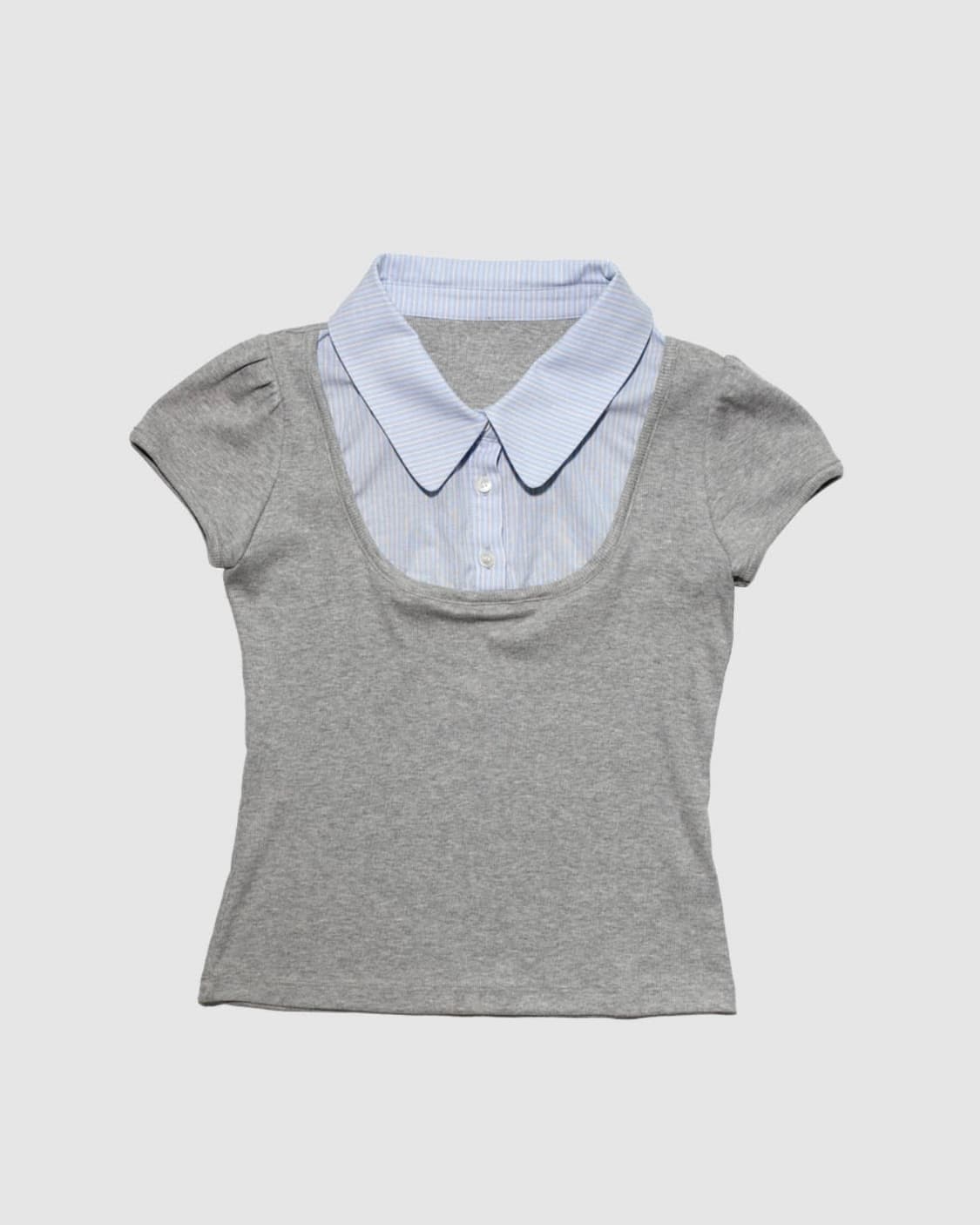 인앤양인하모니 mix knit top grey 상품이미지1