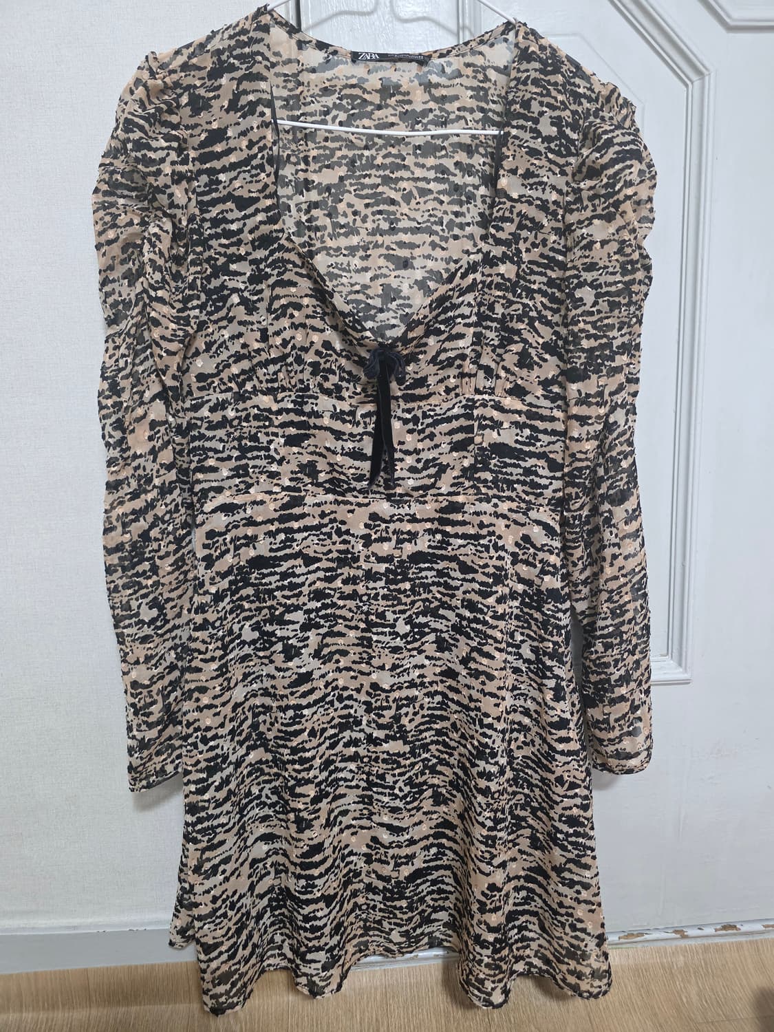 자라 애니멀 프린트 미니 드레스 원피스 S 상품이미지1