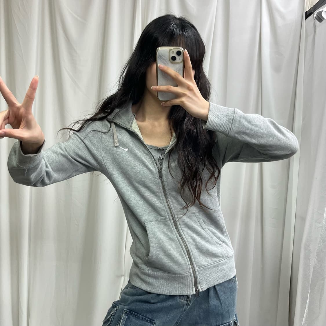 Nike 2way gray hood zip-up 상품이미지1