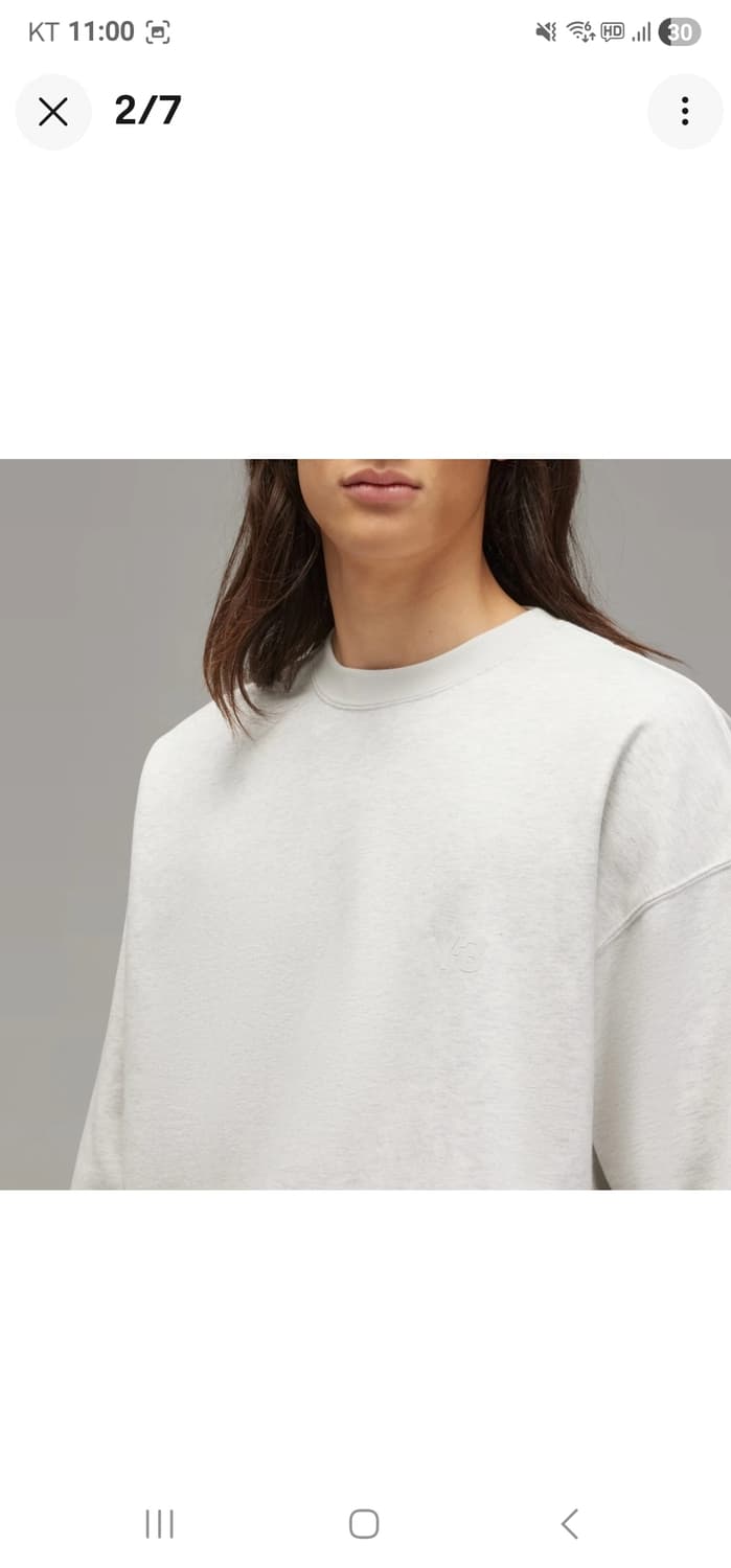 Y-3 프렌치 테리 크루 스웨트셔츠 헤더 그레이  상품이미지3