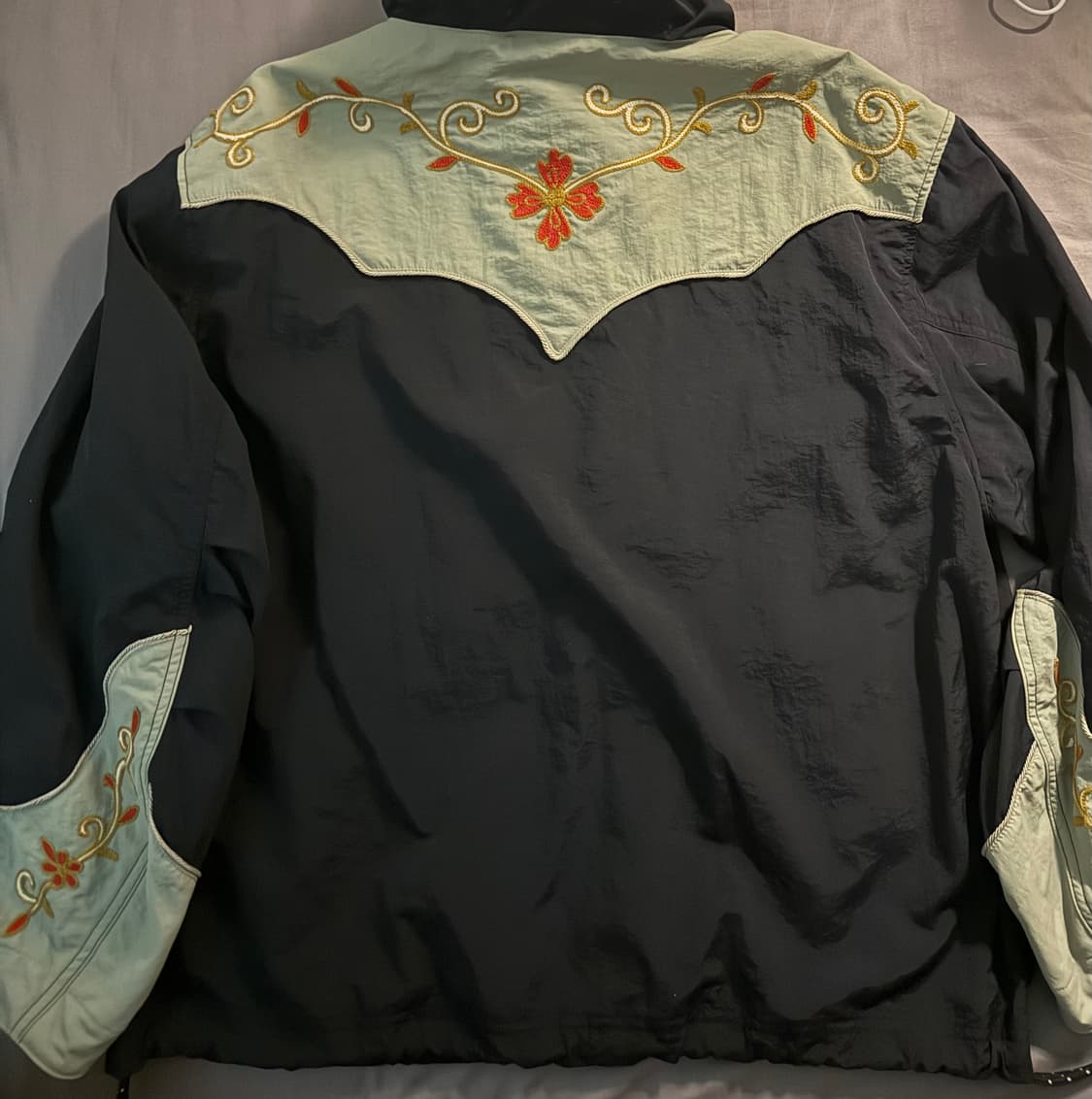 캐피탈 나일론 플라워 파카 블랙 민트 바람막이 자켓 점퍼 상품이미지6