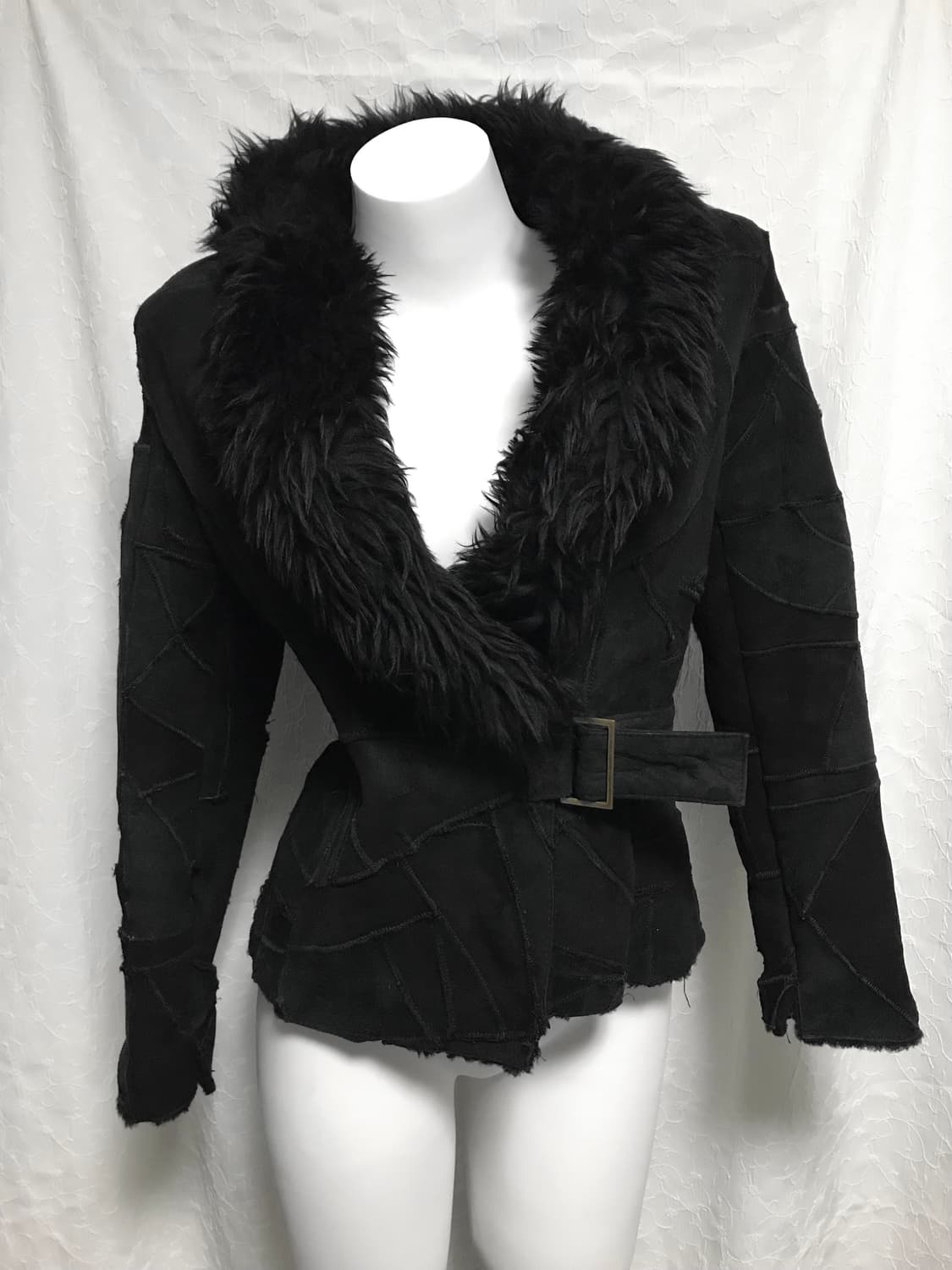 빈티지 쉽스킨 양가죽 패치워크 레더 퍼자켓 상품이미지2