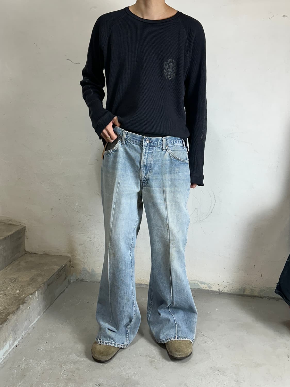 70's USA Made 빈티지 리바이스 684 벨바텀 부츠컷 데님 상품이미지2