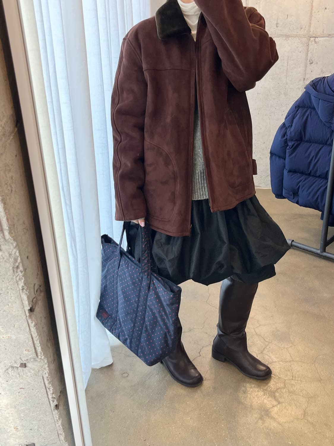 포터 별 패턴 숄더백 네이비 상품이미지8