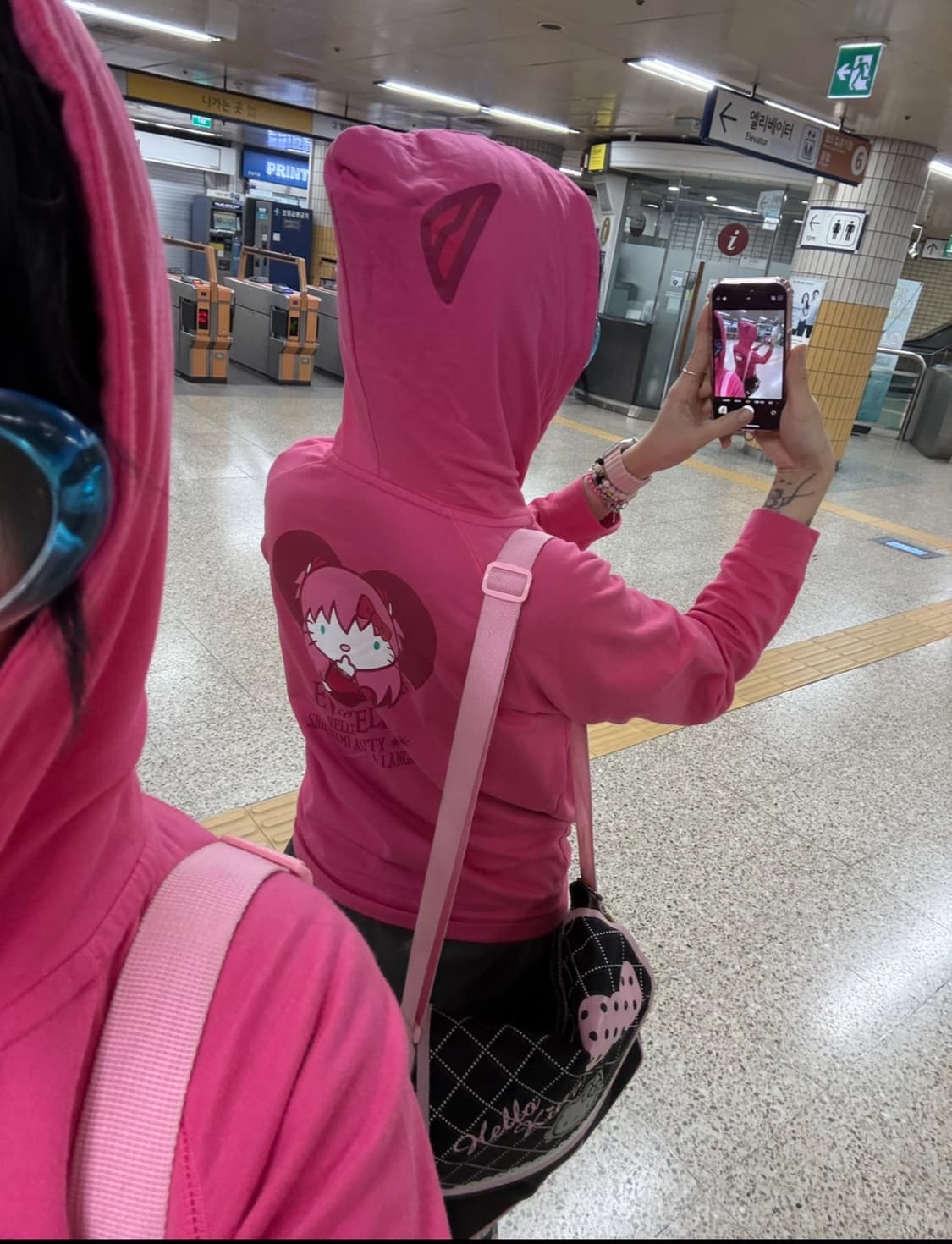 헬로키티 에반게리온 콜라보 후드 에바키티 상품이미지5