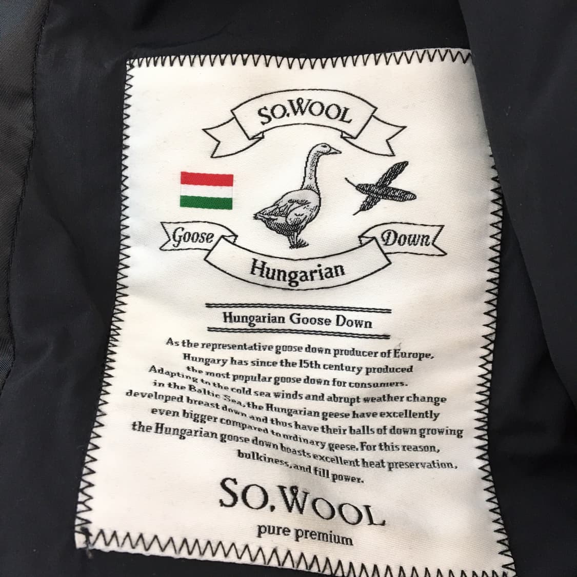 SO.WOOL 폭스퍼 헝가리구스다운 롱패딩 M  상품이미지8