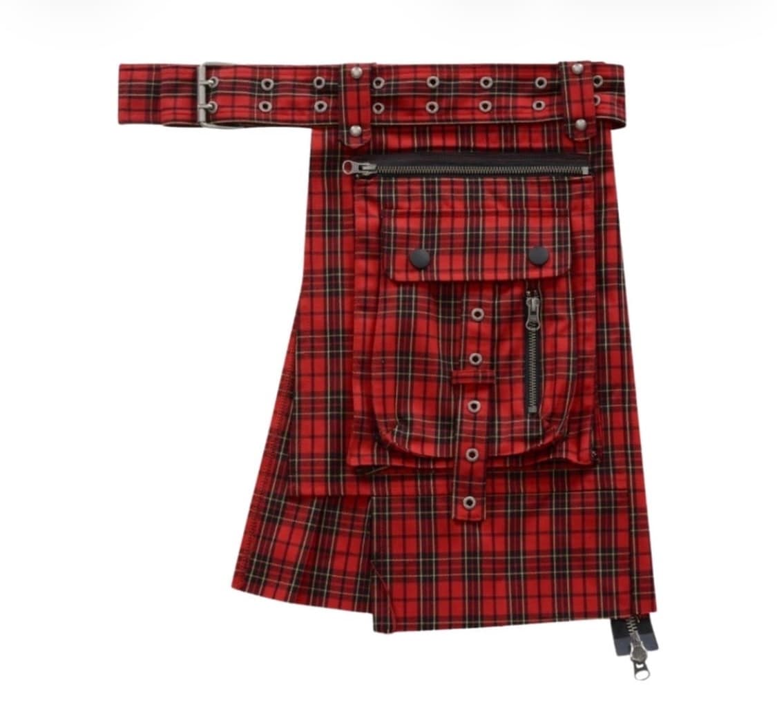 베이컨트 아카이브 체크 레이어드 스커트 벨트 상품이미지1