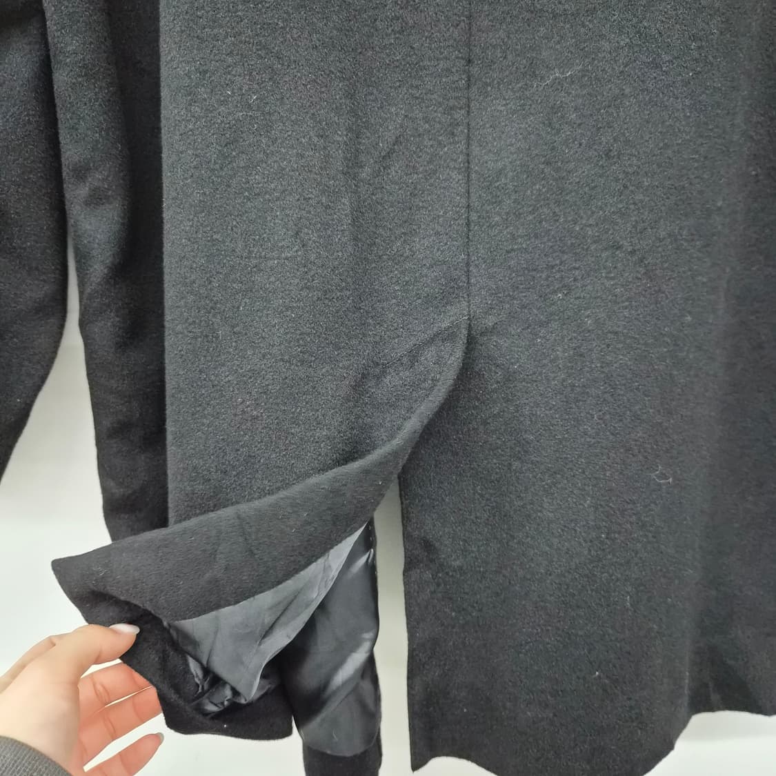 캐시미어 100% 블랙 기본 코트 남여공용 M 상품이미지7