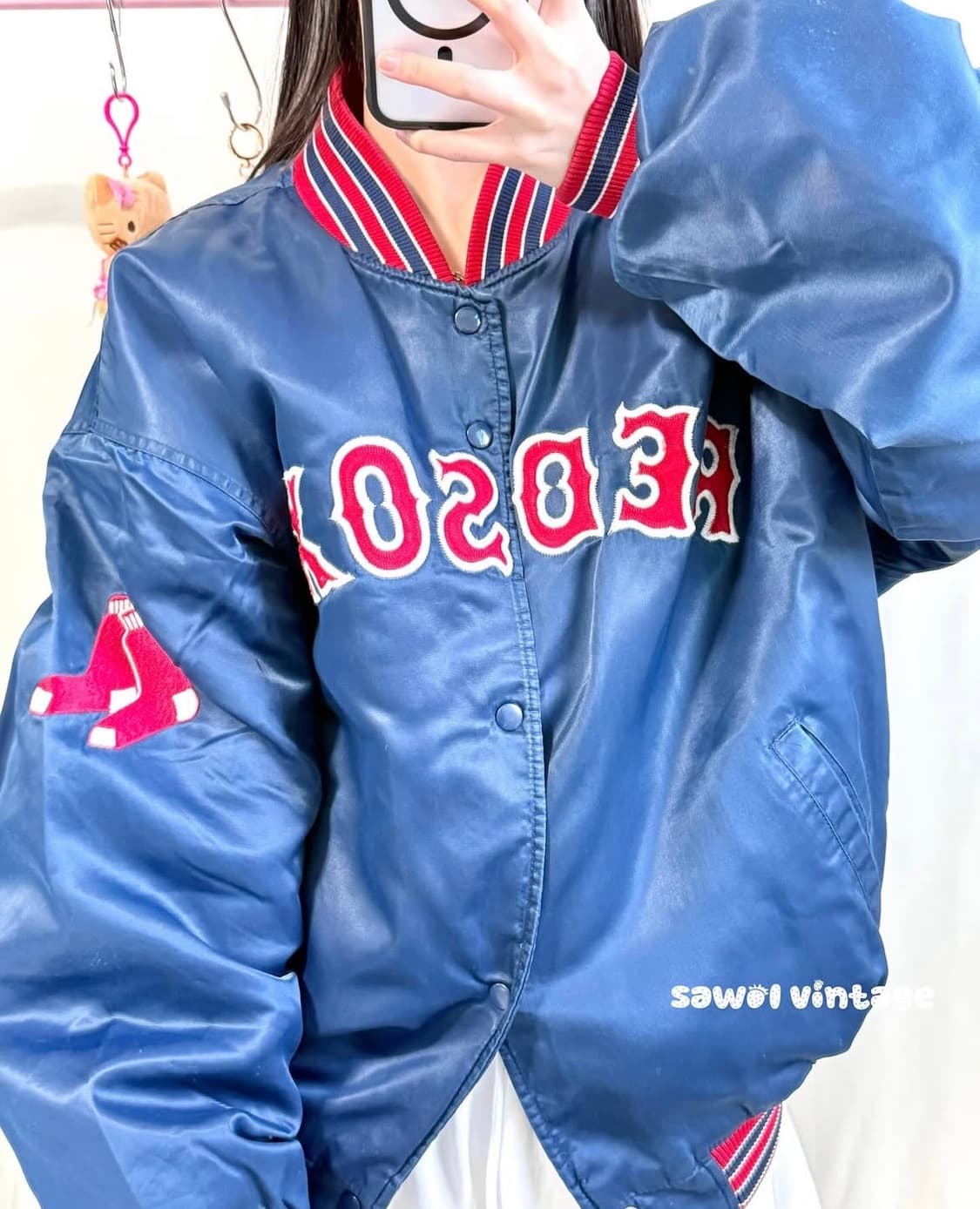 레드삭스 빈티지 바시티 상품이미지1