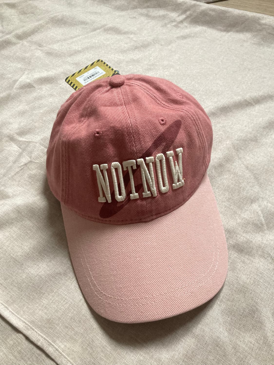 글랙 NOTNOW 배색 워시드 코튼 볼캡 (PINK) 상품이미지5