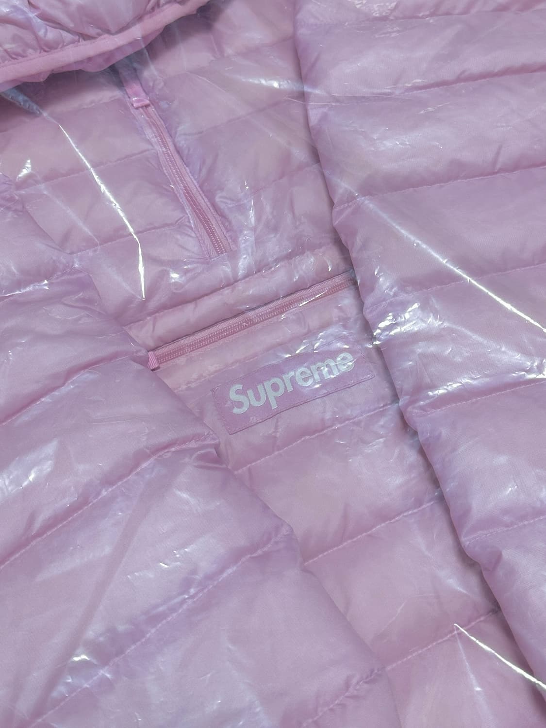 [새상품] 슈프림 마이크로 다운 하프 집 후드 풀오버 라이트 핑크 상품이미지2