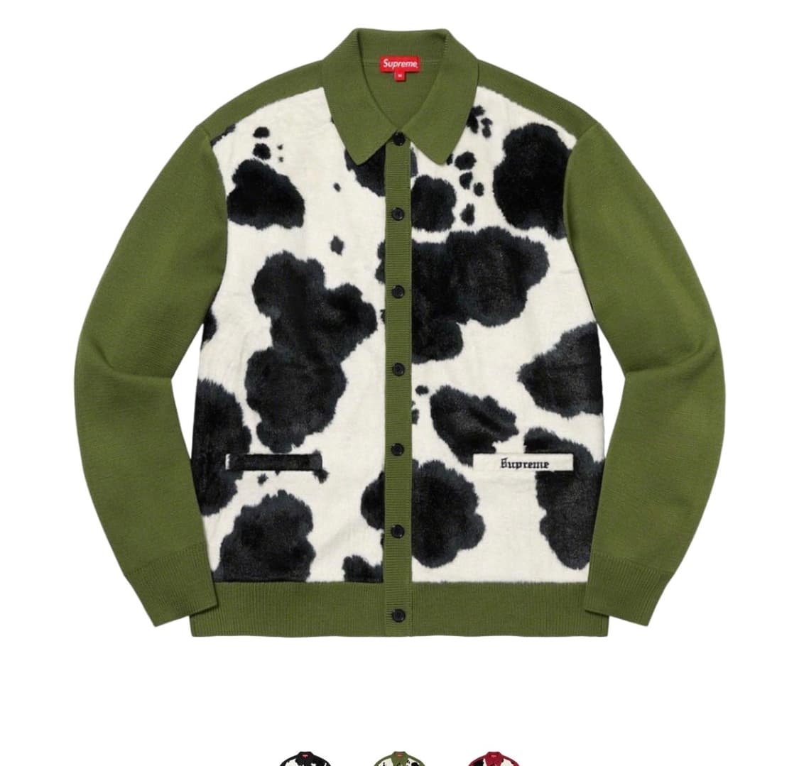 슈프림 카우프린트 가디건 모스 상품이미지1