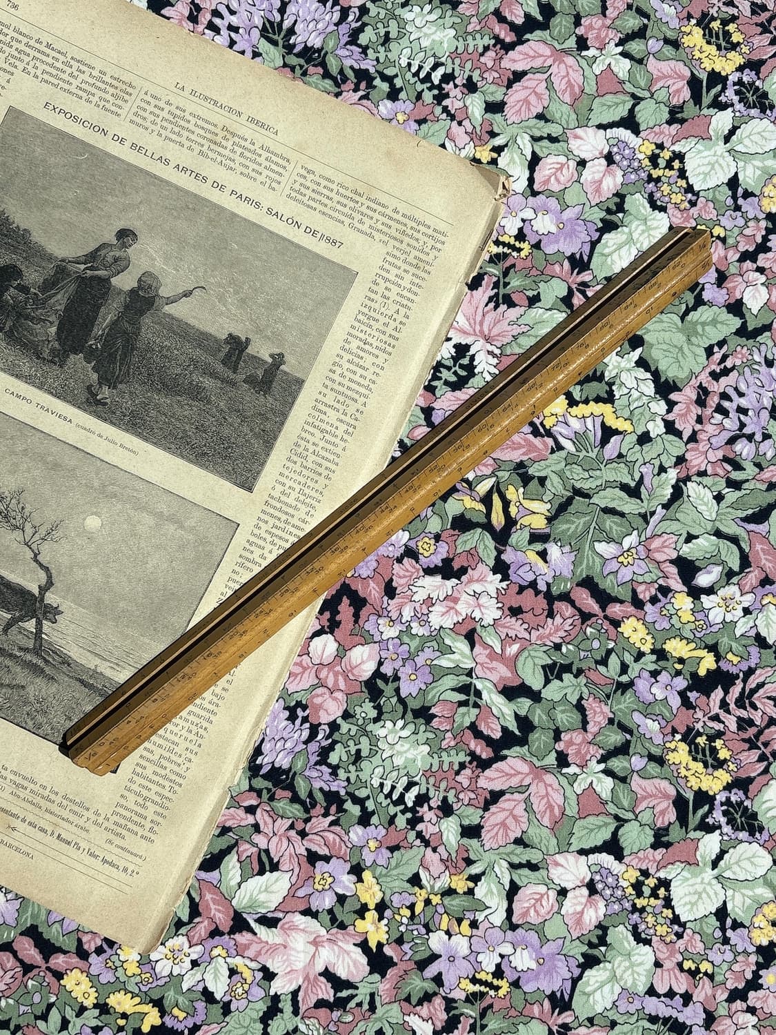 미국 빈티지 우드 삼면자 상품이미지1