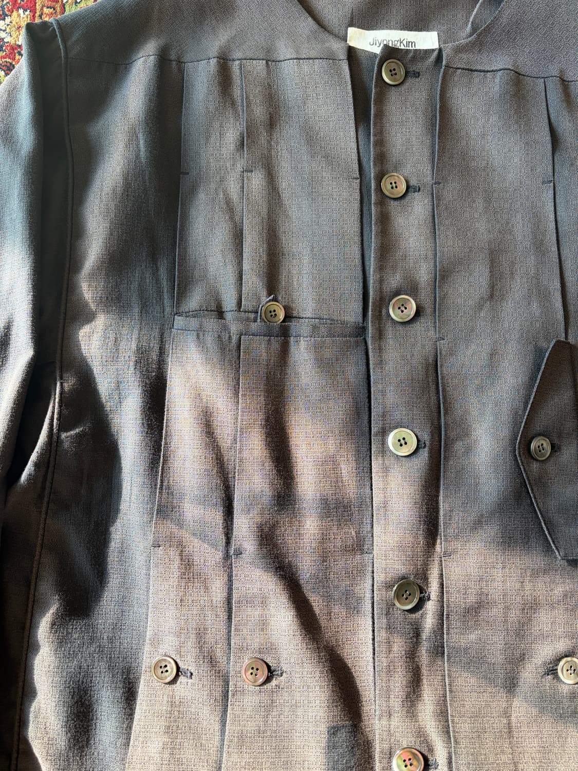 22SS 지용킴 논카라 선페이드 자켓 상품이미지4