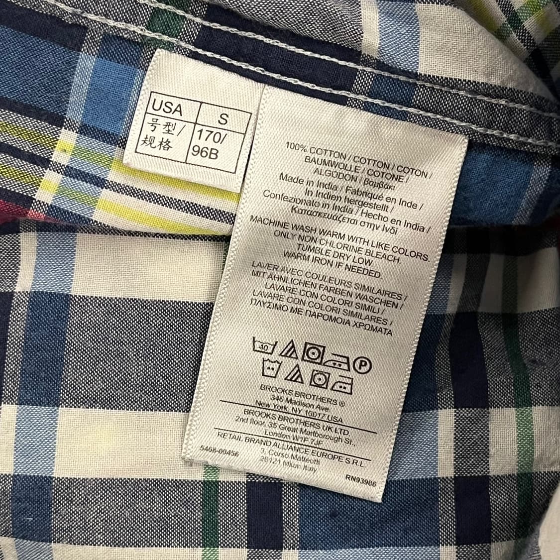 [정품/S] 브룩스 브라더스 체크 셔츠 b18 상품이미지6