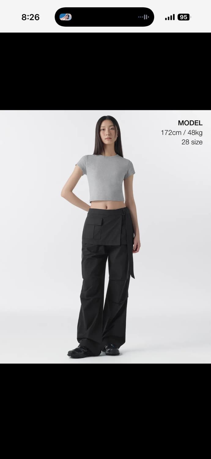 무신사스탠다드 우먼즈 랩 스커트 파라슈트 팬츠 [블랙] 상품이미지3