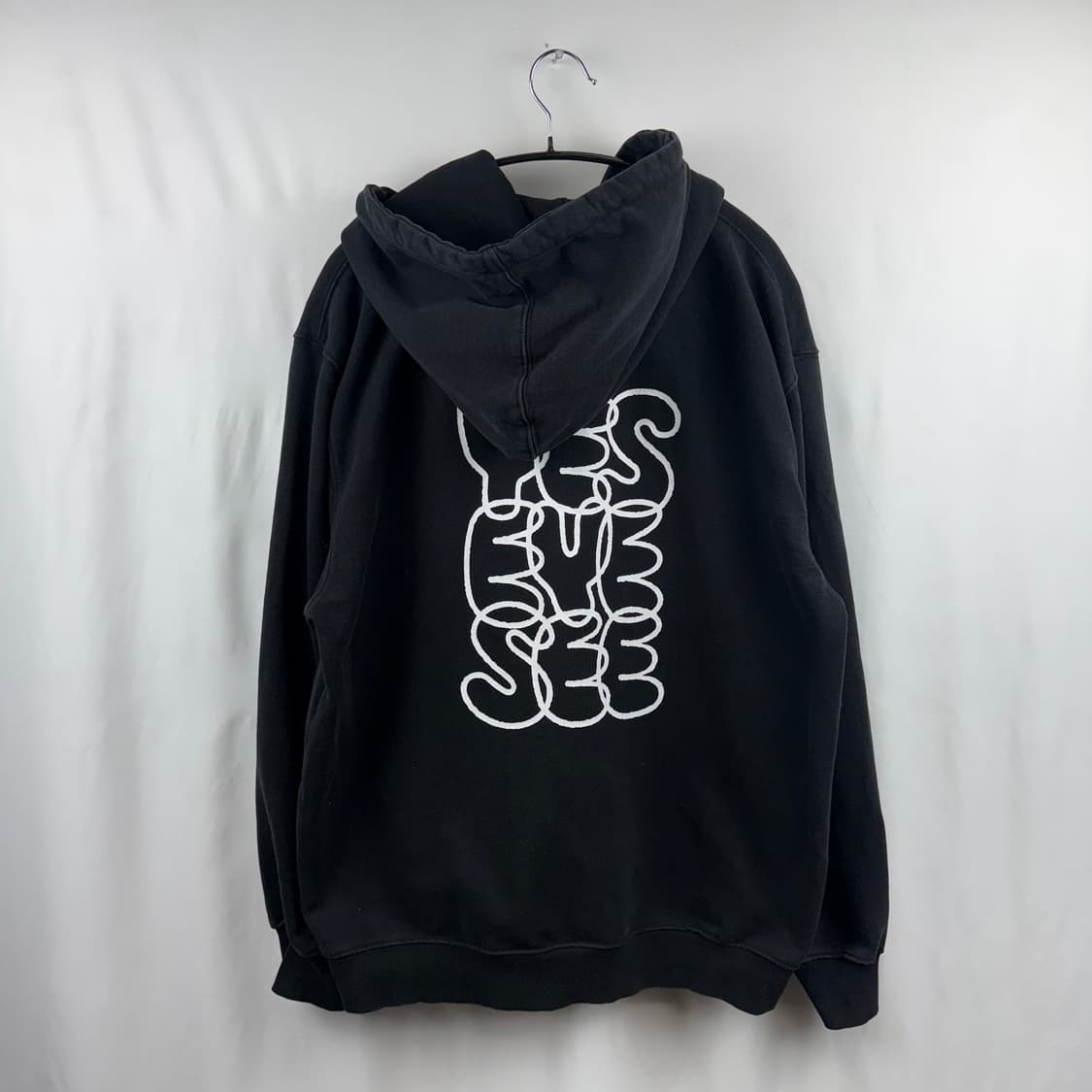 (M) 예스아이씨 빅로고 후드 티 블랙 상품이미지6