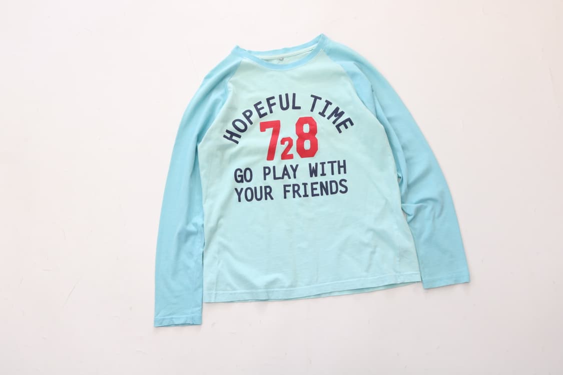 HIRAKI 히라키 빈티지 민트 스카이 라글란 그래픽 롱 슬리브 160 상품이미지2