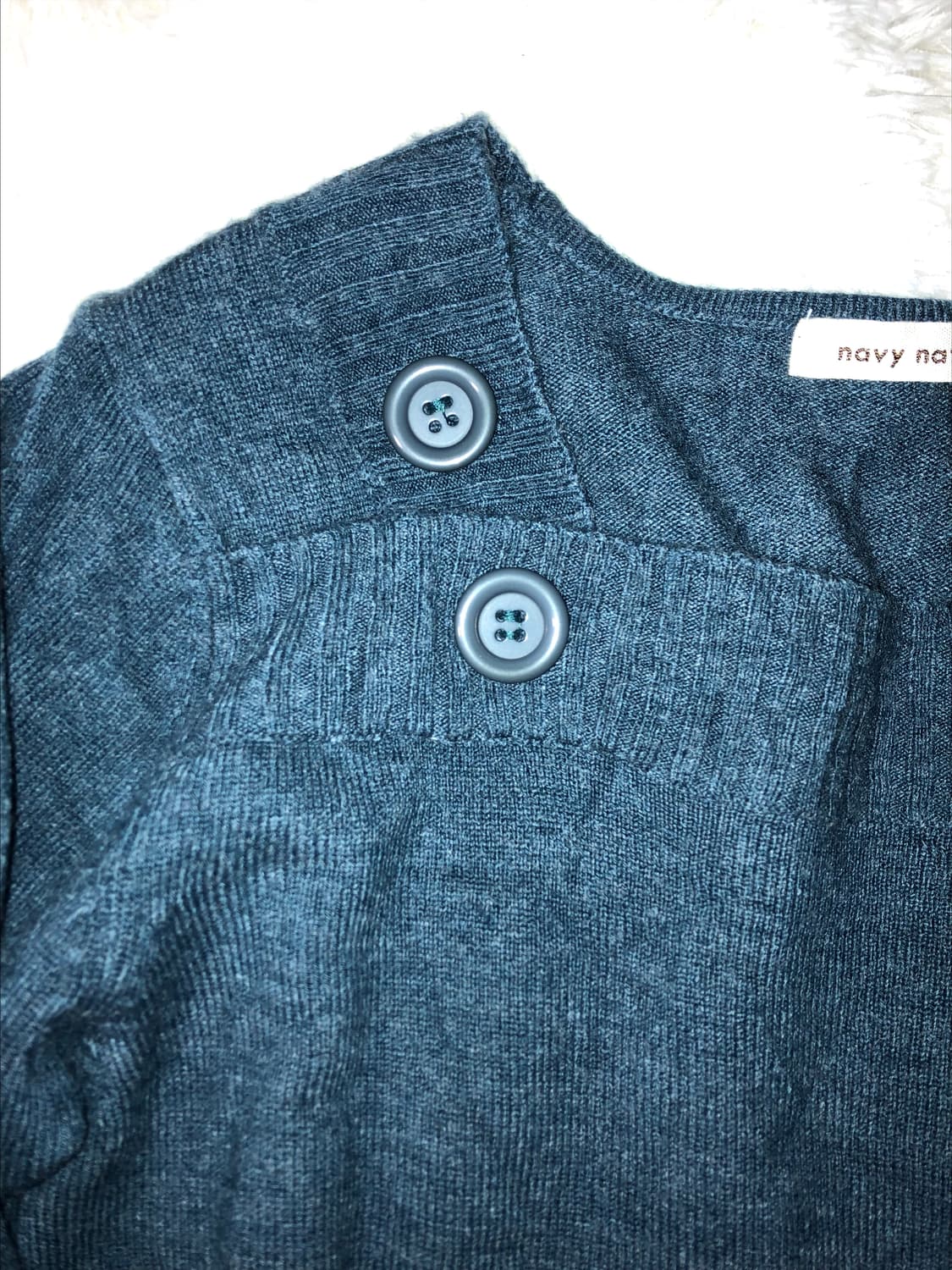 navy blue button square top 상품이미지2